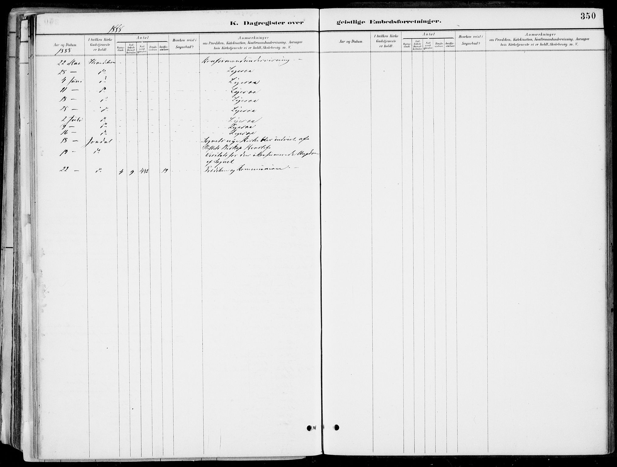 Strandebarm sokneprestembete, SAB/A-78401/H/Haa: Parish register (official) no. E  1, 1886-1908, p. 350