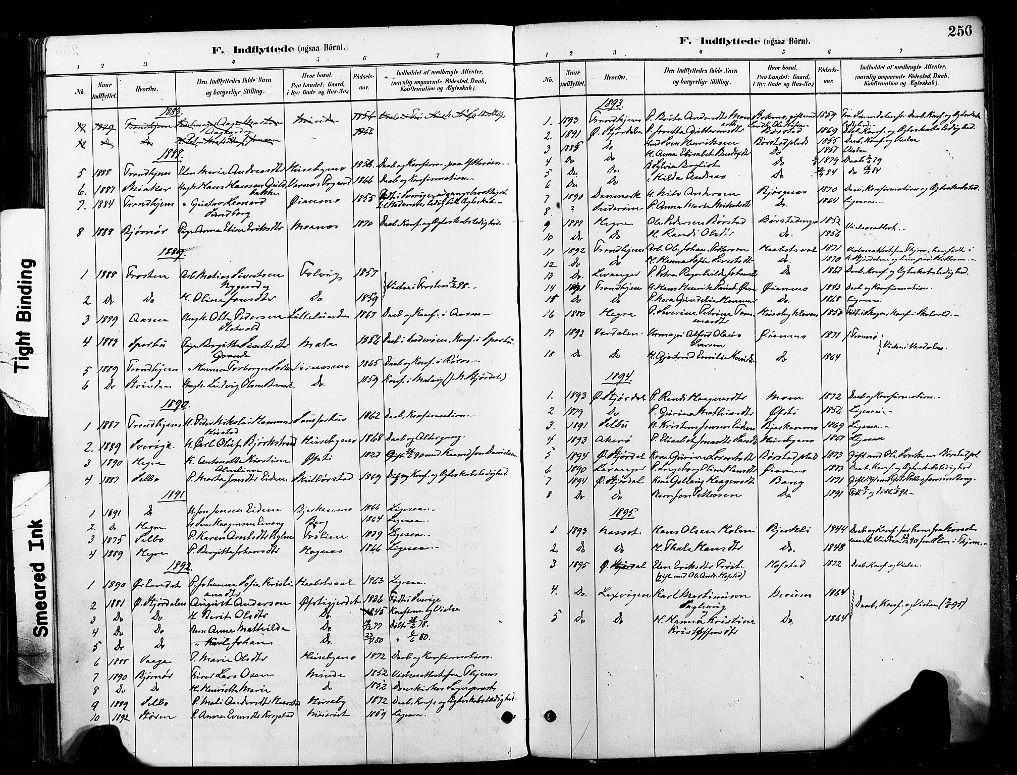 Ministerialprotokoller, klokkerbøker og fødselsregistre - Nord-Trøndelag, SAT/A-1458/709/L0077: Parish register (official) no. 709A17, 1880-1895, p. 256