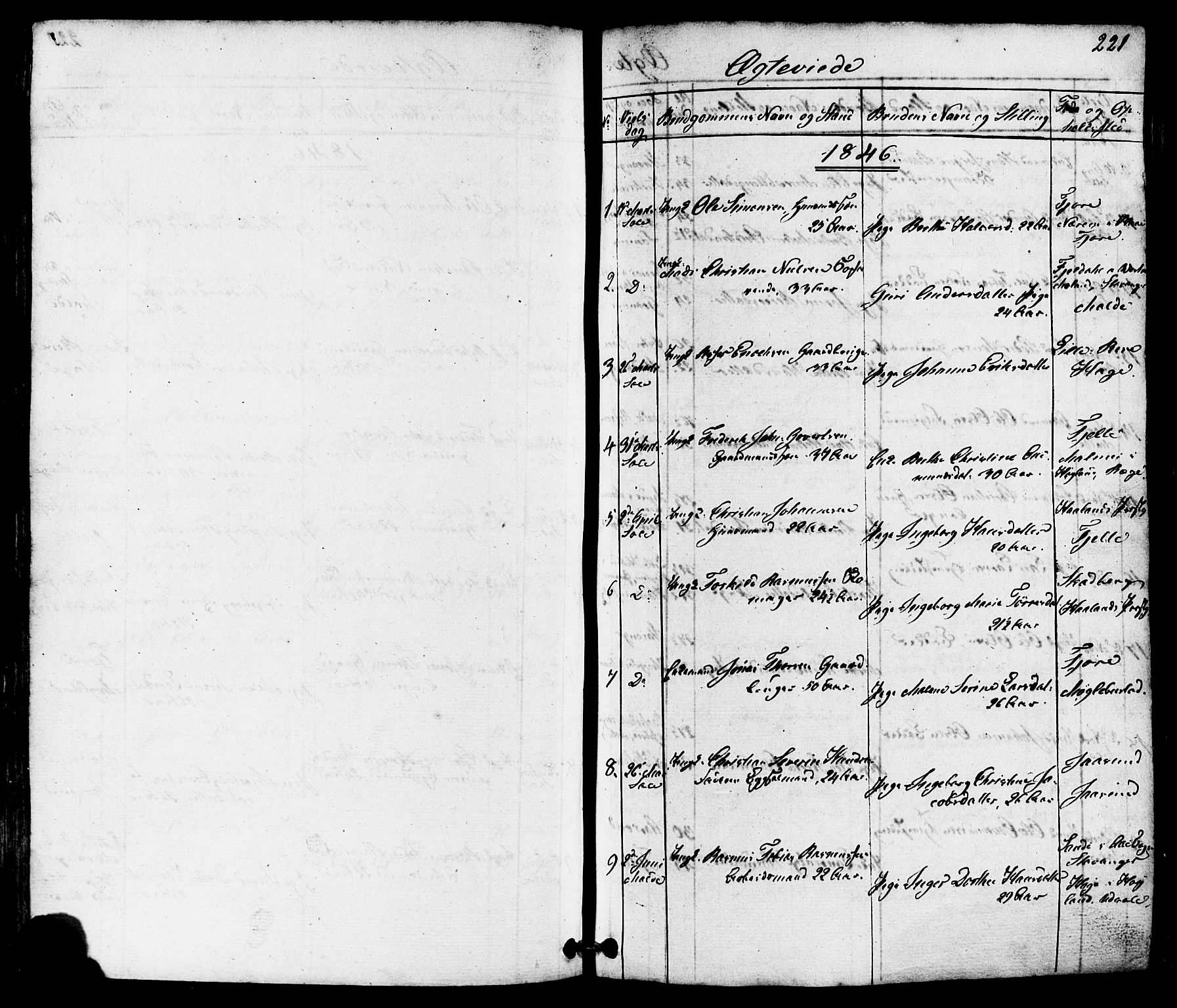 Håland sokneprestkontor, SAST/A-101802/001/30BB/L0002: Parish register (copy) no. B 2, 1845-1872, p. 221