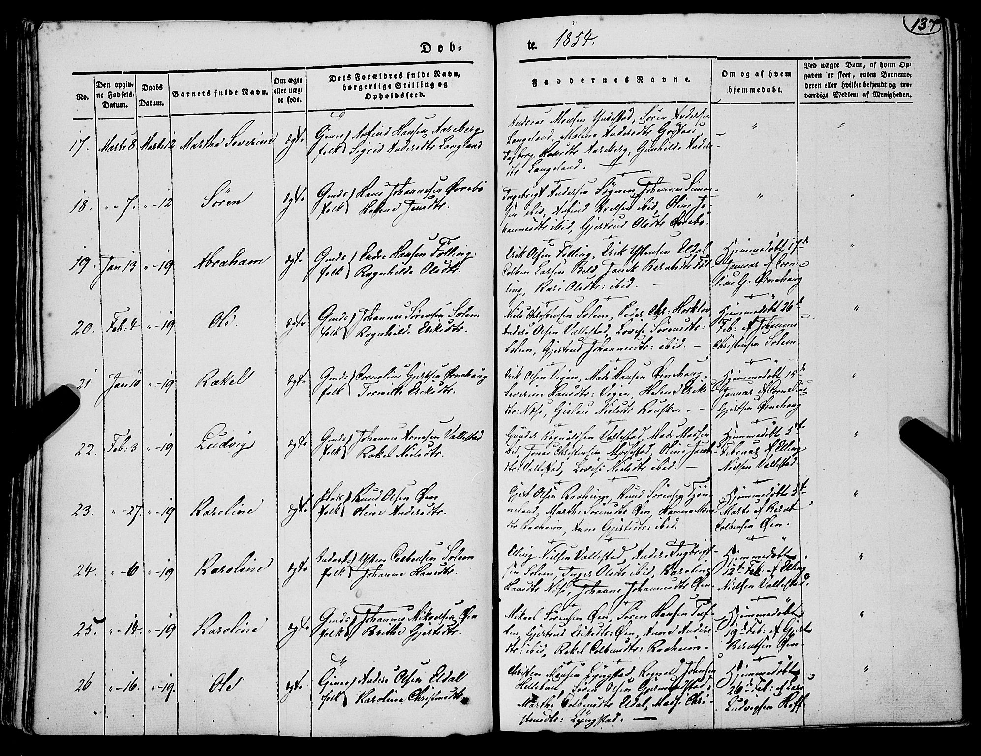 Gaular sokneprestembete, AV/SAB-A-80001/H/Haa: Parish register (official) no. A 4I, 1840-1859, p. 137