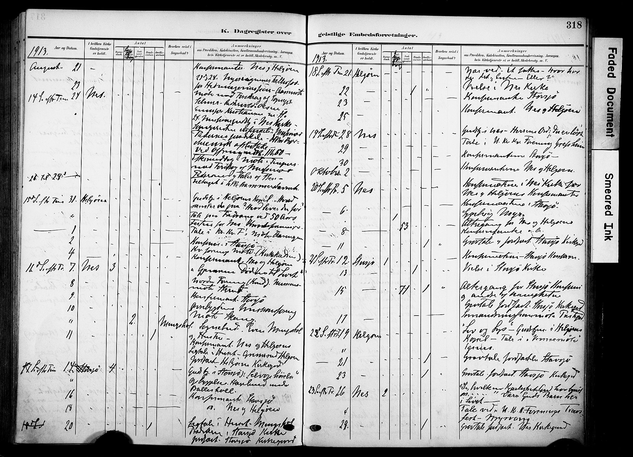 Nes prestekontor, Hedmark, SAH/PREST-020/K/Ka/L0014: Parish register (official) no. 14, 1906-1929, p. 318