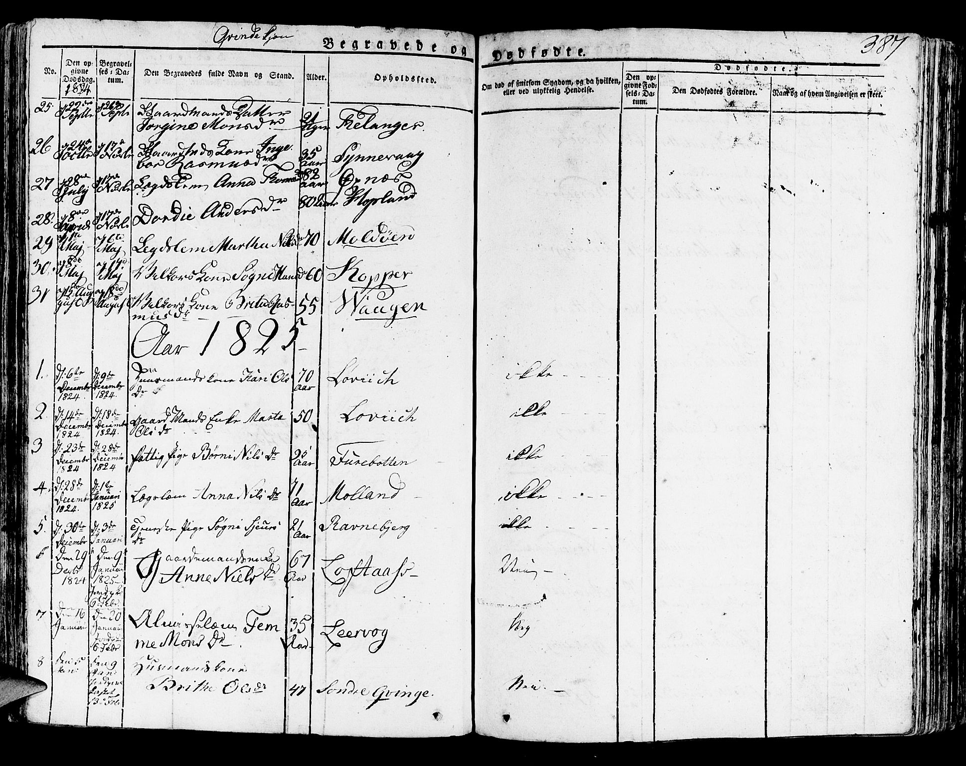Lindås Sokneprestembete, SAB/A-76701/H/Haa: Parish register (official) no. A 8, 1823-1836, p. 387