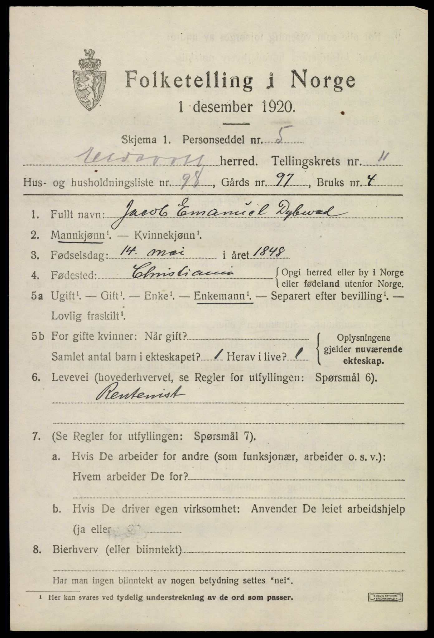 SAO, 1920 census for Eidsvoll, 1920, p. 18413