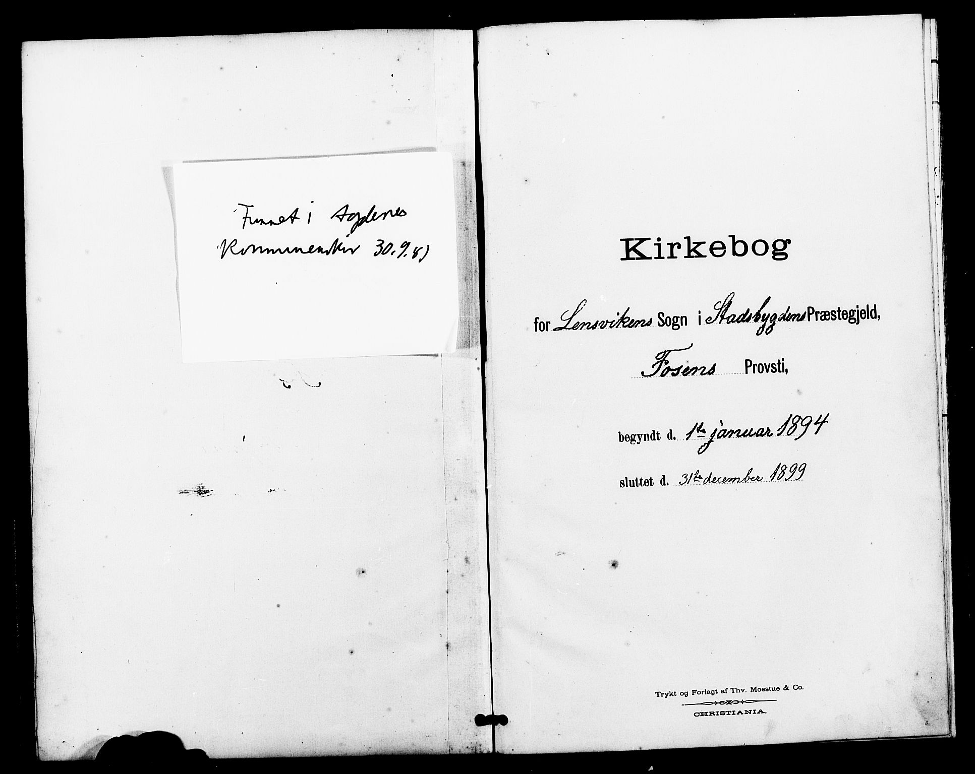 Ministerialprotokoller, klokkerbøker og fødselsregistre - Sør-Trøndelag, SAT/A-1456/663/L0762: Parish register (copy) no. 663C02, 1894-1899