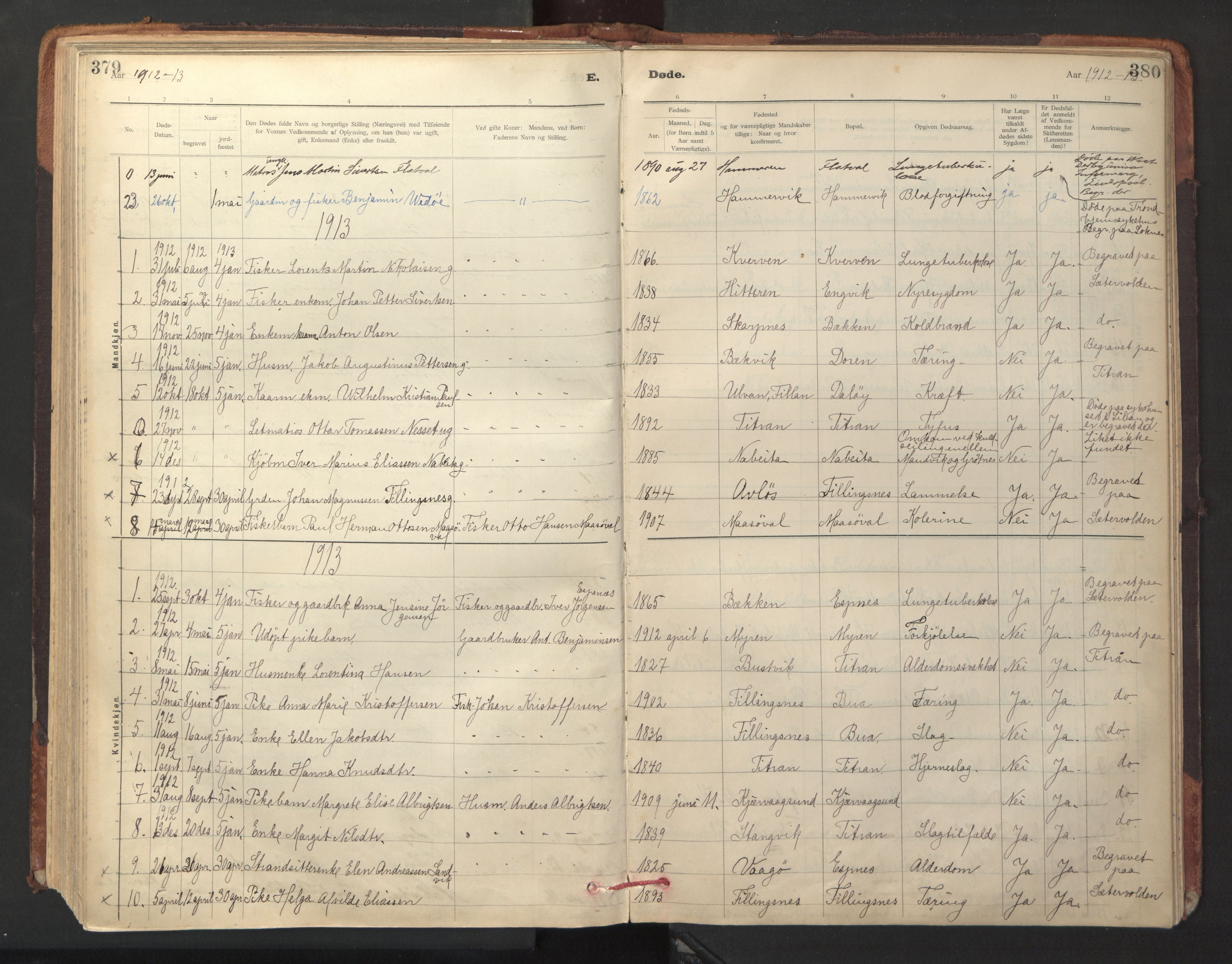 Ministerialprotokoller, klokkerbøker og fødselsregistre - Sør-Trøndelag, SAT/A-1456/641/L0596: Parish register (official) no. 641A02, 1898-1915, p. 379-380