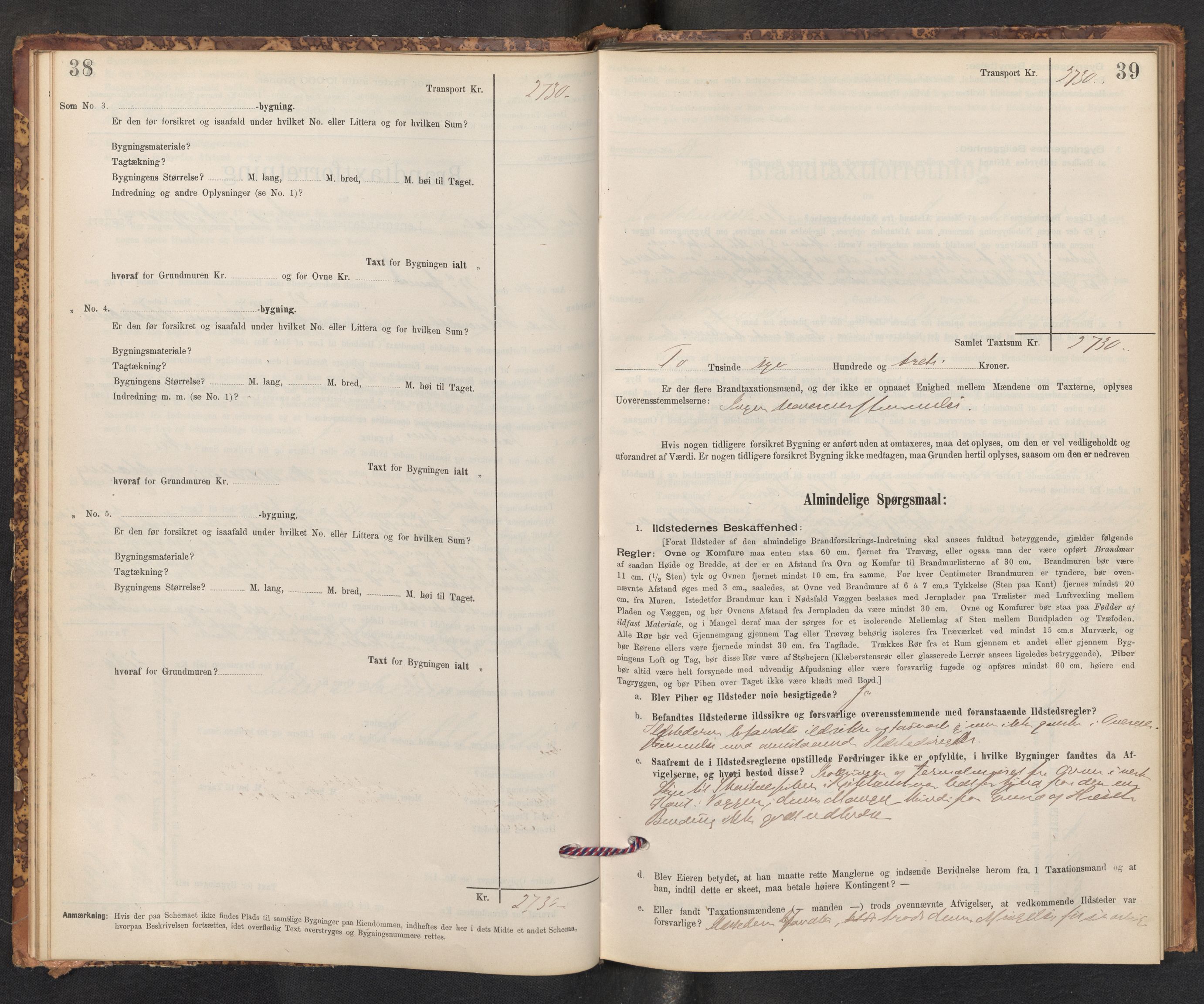 Lensmannen i Gaular, AV/SAB-A-27601/0012/L0005: Branntakstprotokoll, skjematakst, 1895-1917, p. 38-39