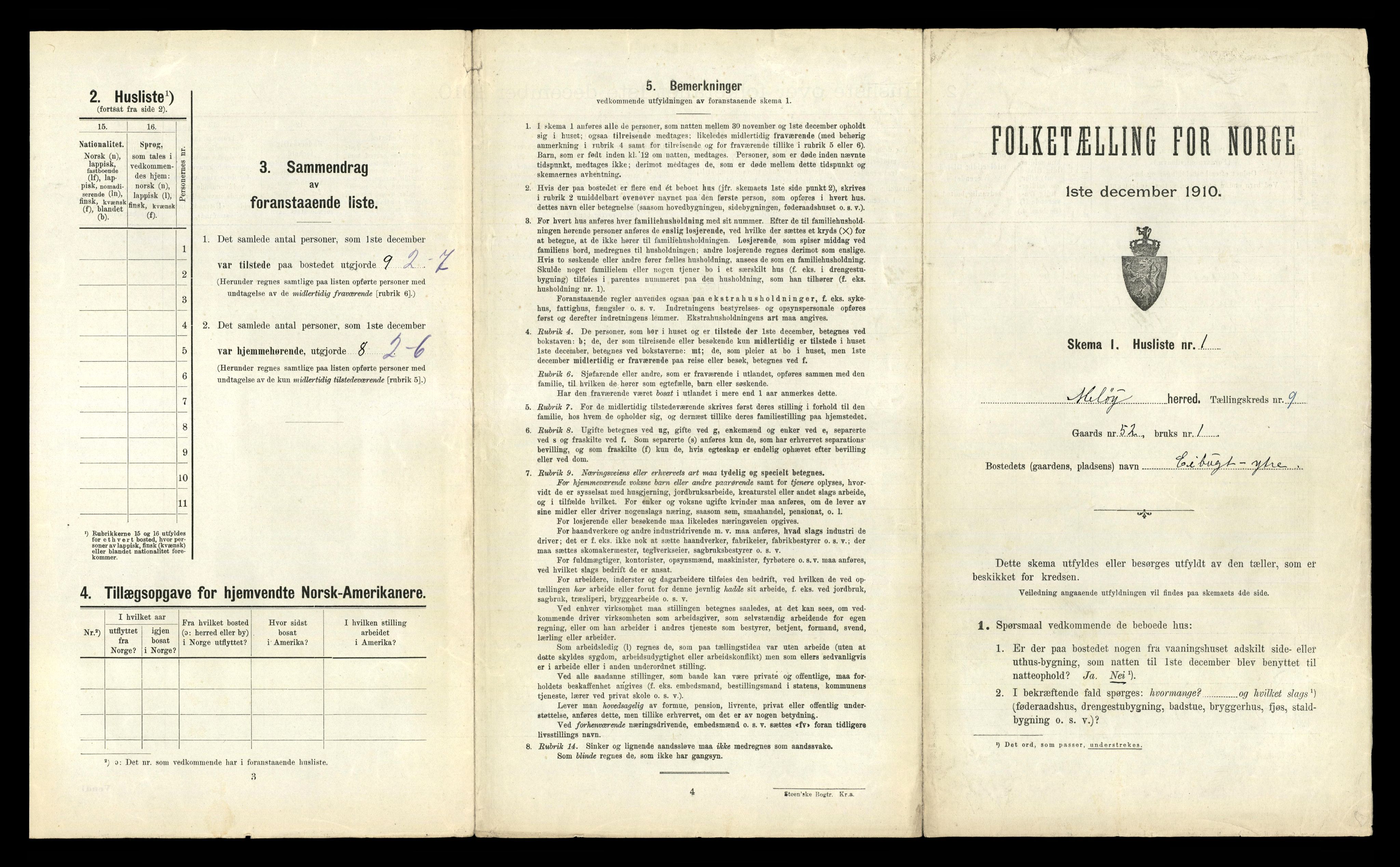 RA, 1910 census for Meløy, 1910, p. 634