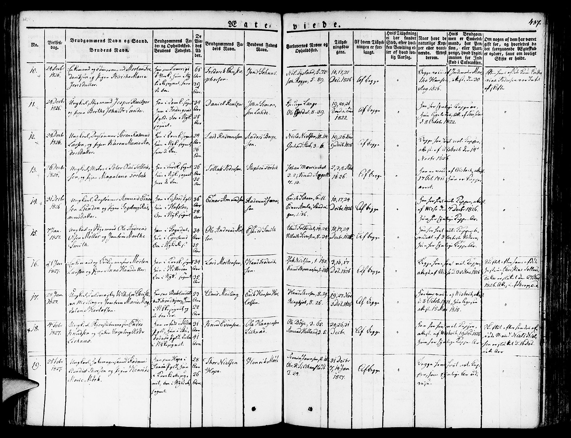Nykirken Sokneprestembete, SAB/A-77101/H/Haa/L0012: Parish register (official) no. A 12, 1821-1844, p. 437