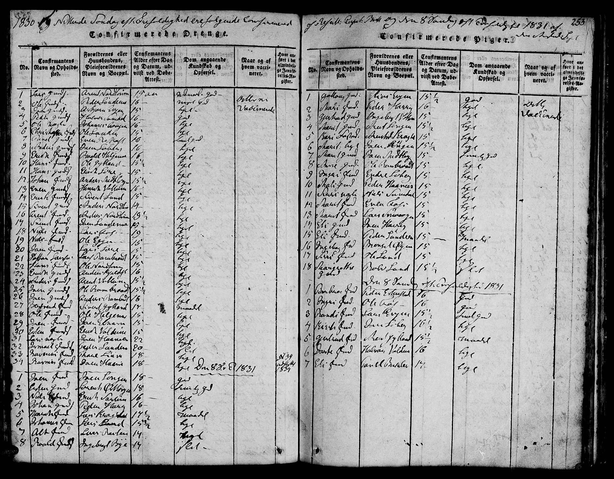 Ministerialprotokoller, klokkerbøker og fødselsregistre - Sør-Trøndelag, SAT/A-1456/692/L1102: Parish register (official) no. 692A02, 1816-1842, p. 253