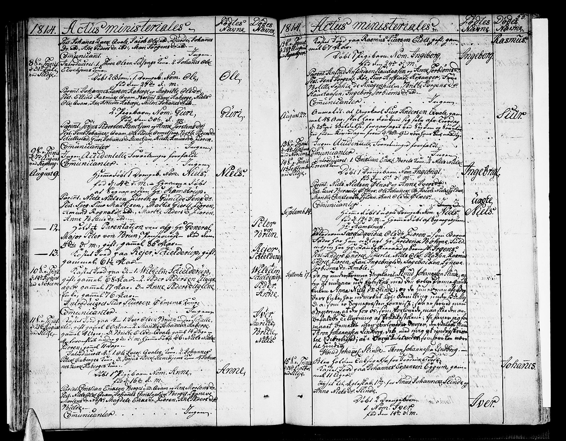 Sogndal sokneprestembete, SAB/A-81301/H/Haa/Haaa/L0009: Parish register (official) no. A 9, 1809-1821, p. 55