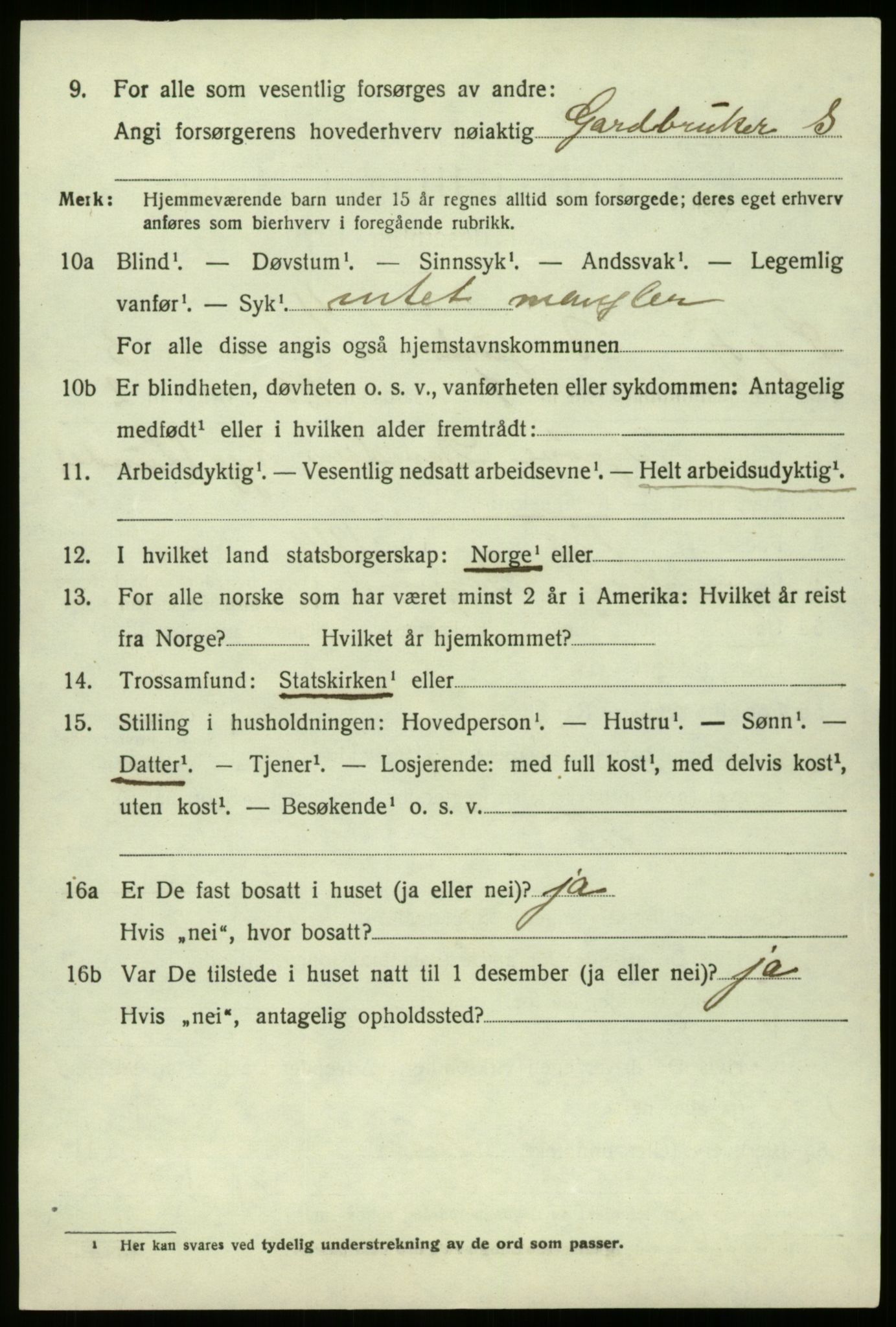 SAB, 1920 census for Borgund, 1920, p. 1097