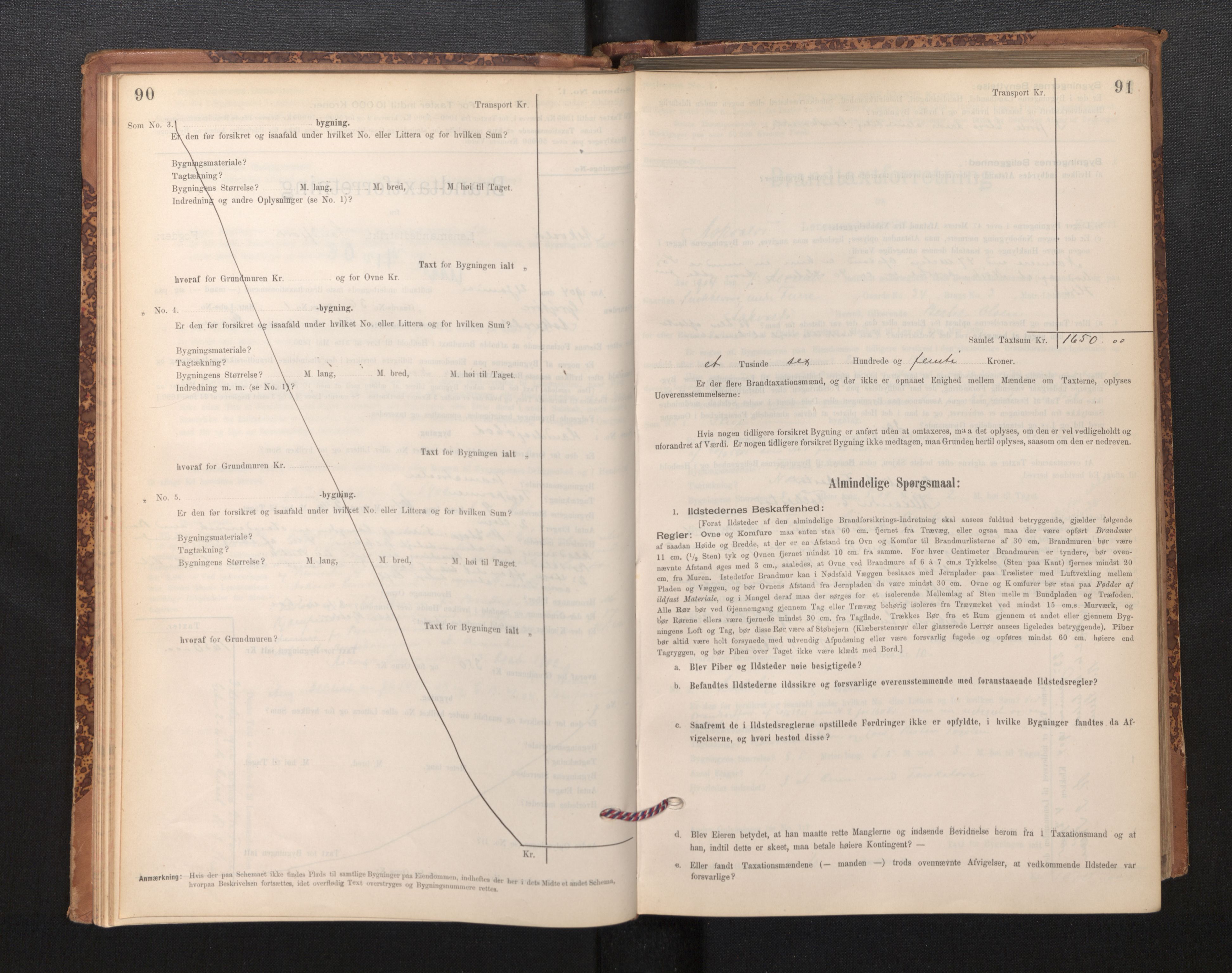 Lensmannen i Askvoll, AV/SAB-A-26301/0012/L0004: Branntakstprotokoll, skjematakst og liste over branntakstmenn, 1895-1932, p. 90-91