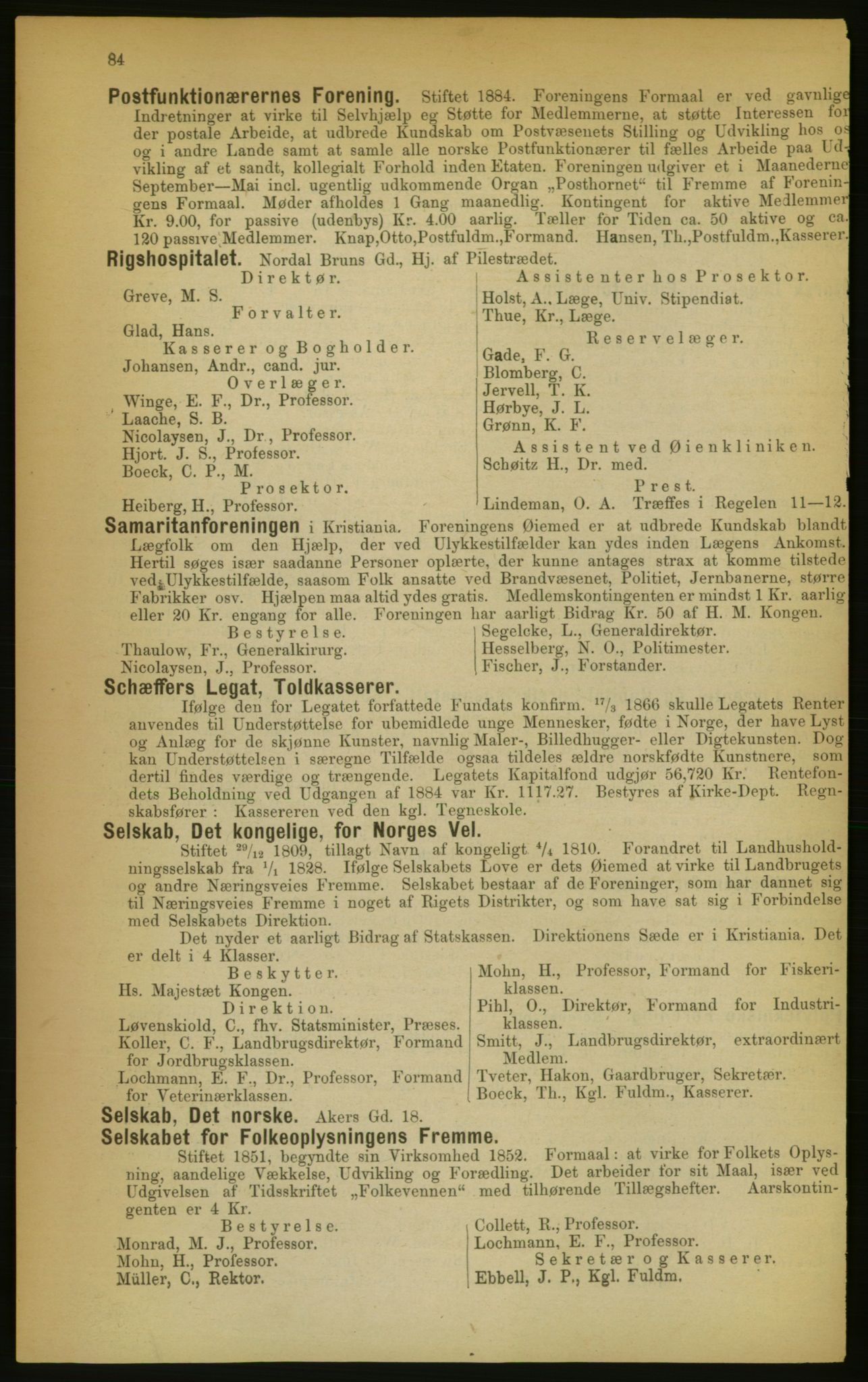 Kristiania/Oslo adressebok, PUBL/-, 1889, p. 84