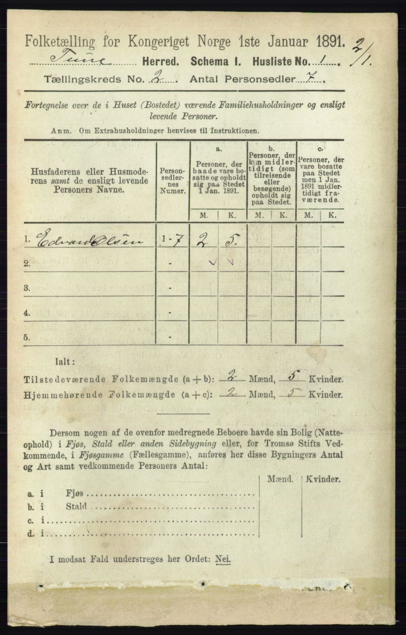 RA, 1891 census for 0130 Tune, 1891, p. 630