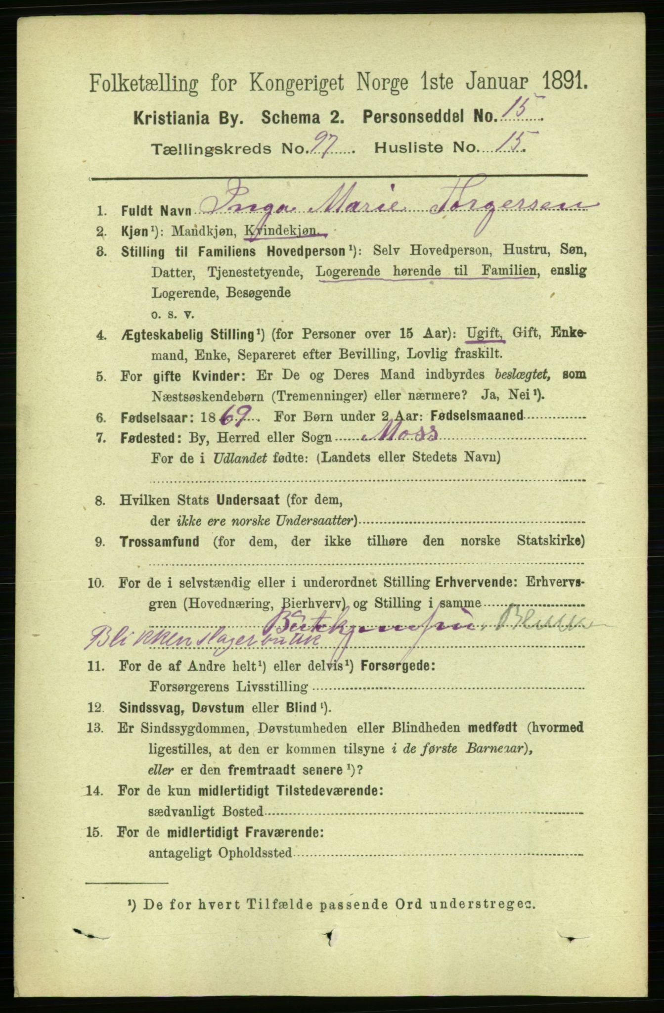 RA, 1891 census for 0301 Kristiania, 1891, p. 47402