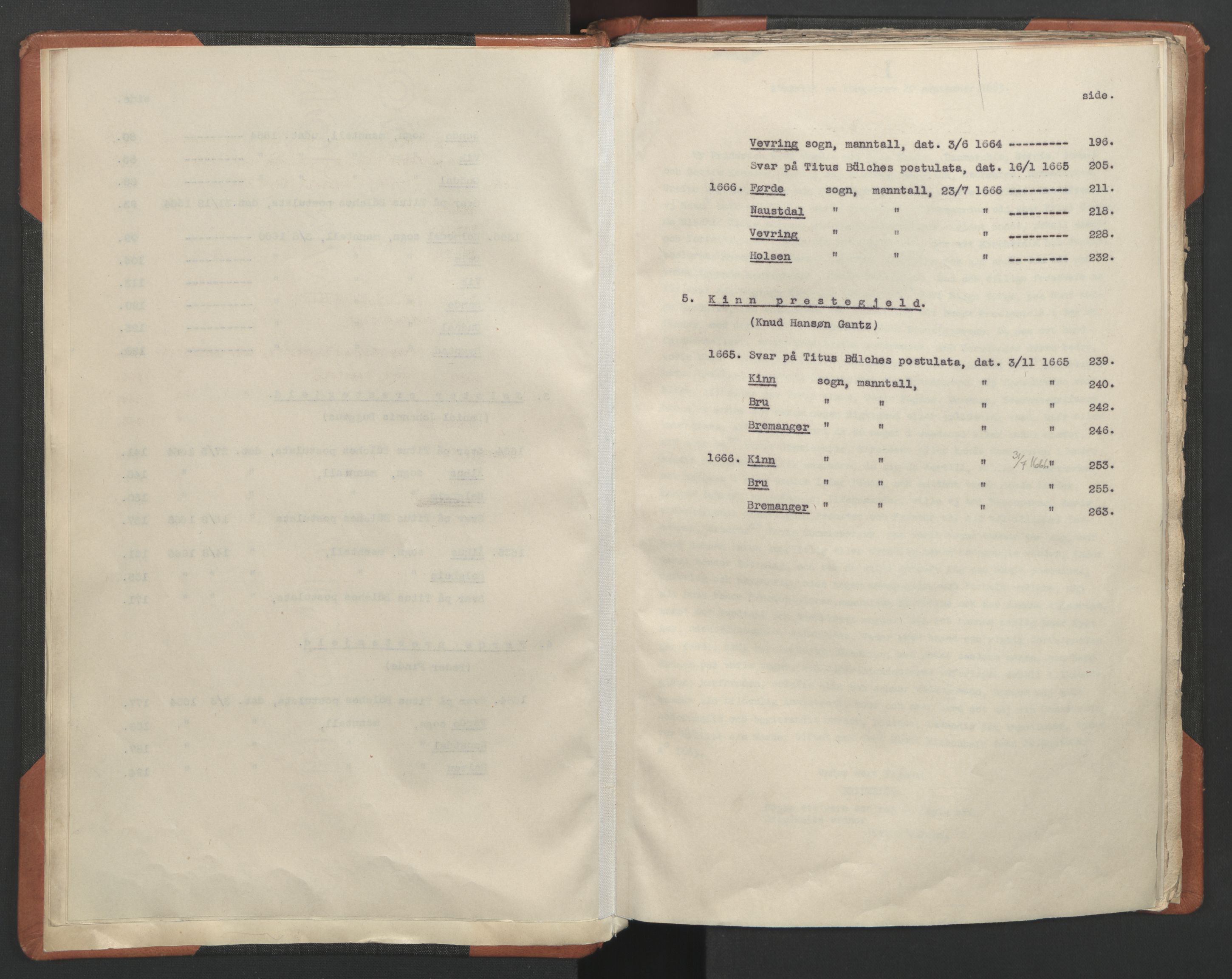 RA, Vicar's Census 1664-1666, no. 24: Sunnfjord deanery, 1664-1666