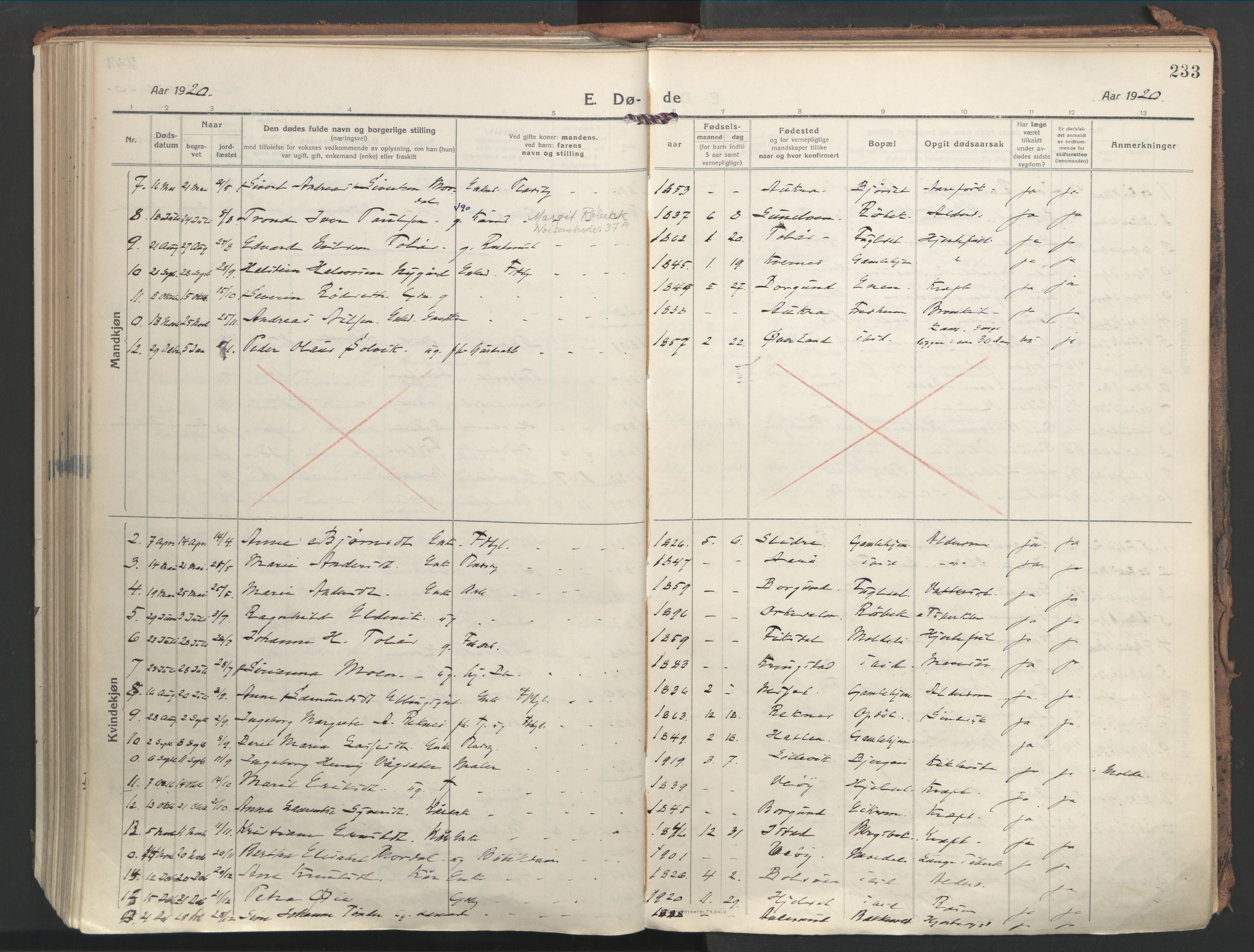 Ministerialprotokoller, klokkerbøker og fødselsregistre - Møre og Romsdal, SAT/A-1454/555/L0659: Parish register (official) no. 555A10, 1917-1971, p. 233