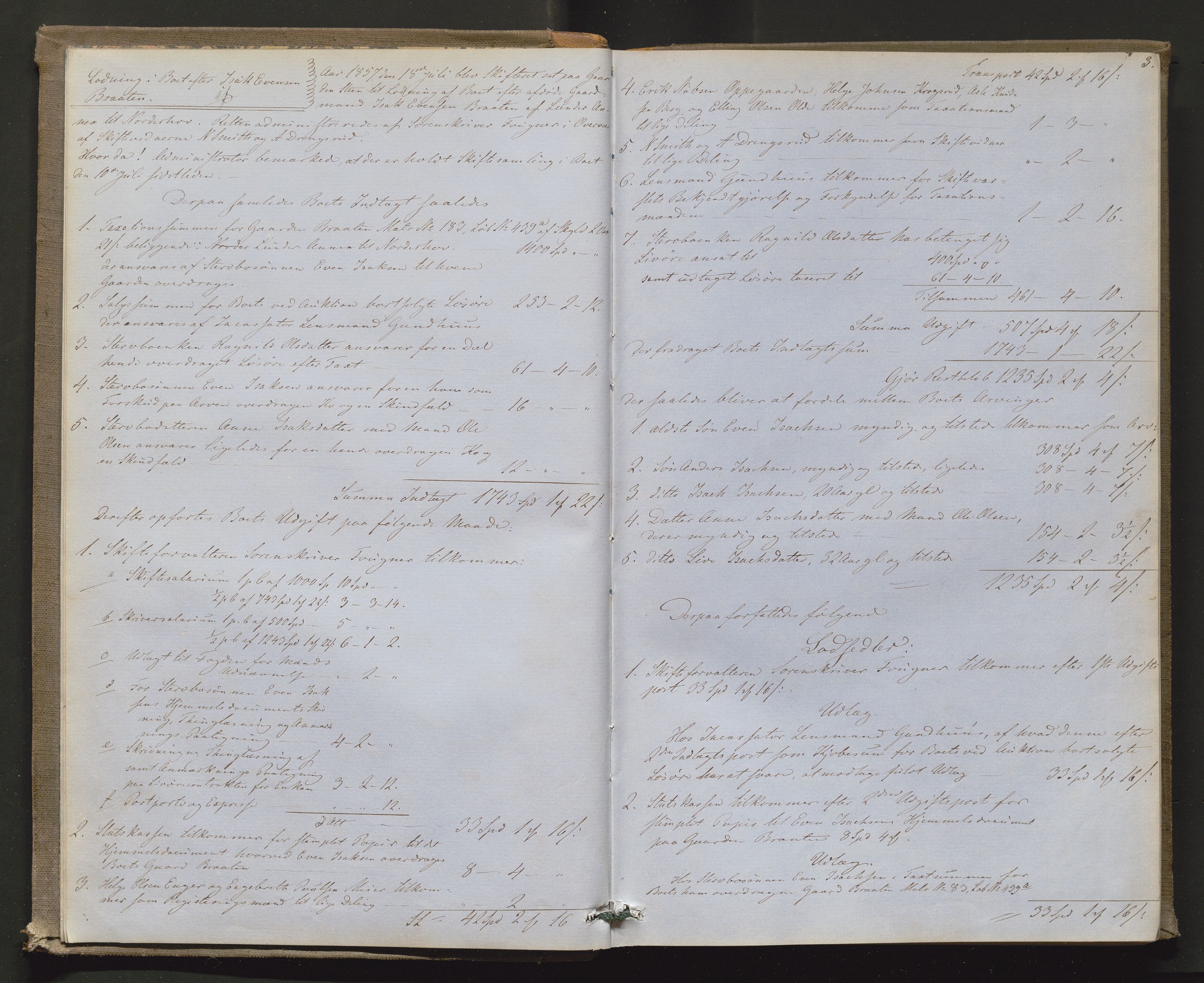 Ringerike sorenskriveri, AV/SAKO-A-105/H/Hb/Hbd/Hbda/L0004: Skifteutlodningsprotokoll, 1857-1862, p. 2b-3a