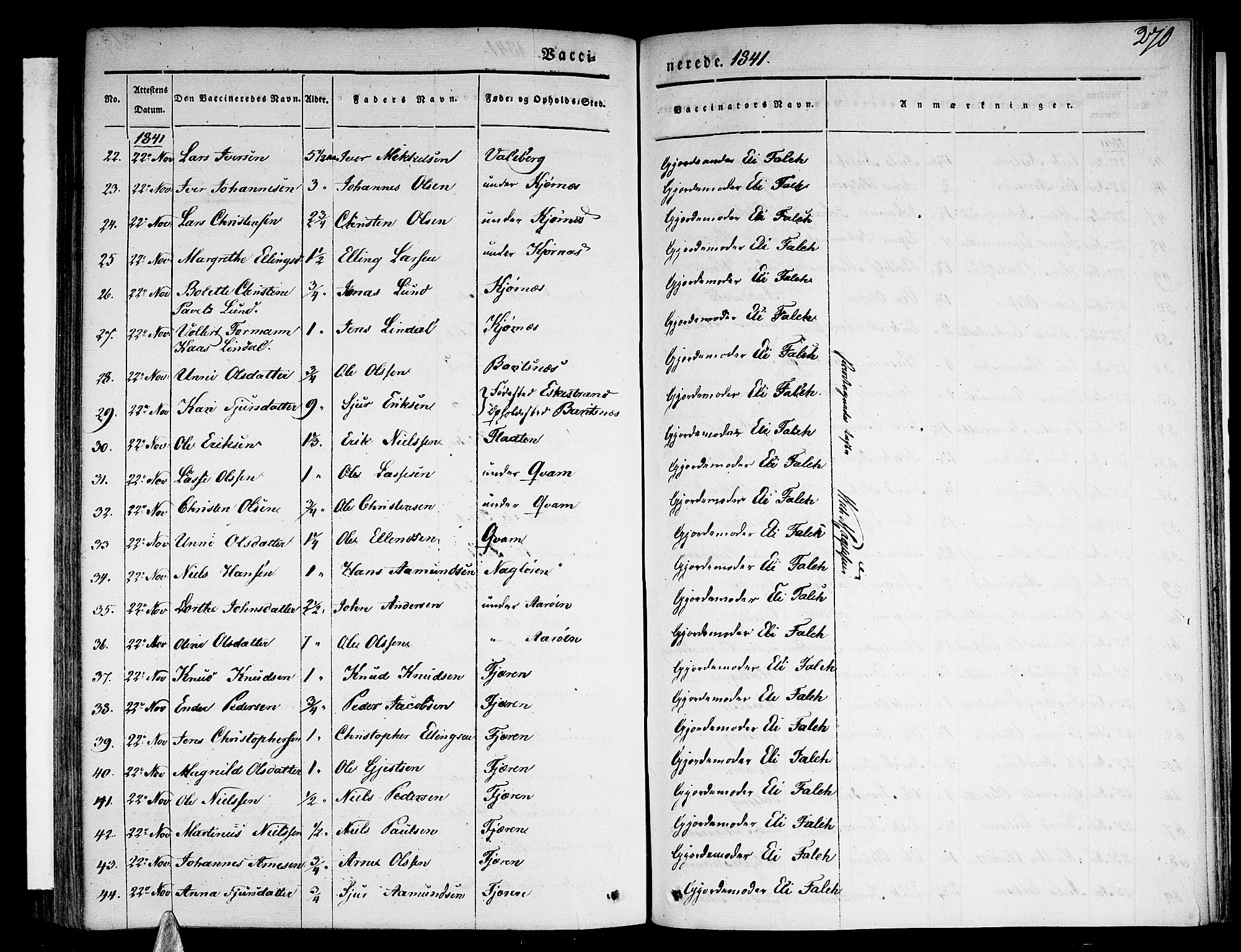 Sogndal sokneprestembete, SAB/A-81301/H/Haa/Haaa/L0011: Parish register (official) no. A 11, 1839-1847, p. 270