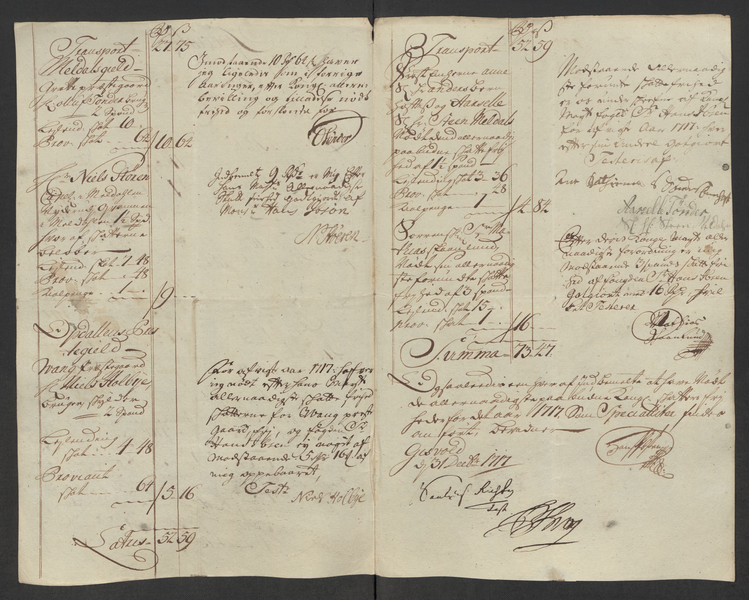 Rentekammeret inntil 1814, Reviderte regnskaper, Fogderegnskap, RA/EA-4092/R60/L3969: Fogderegnskap Orkdal og Gauldal, 1717, p. 439