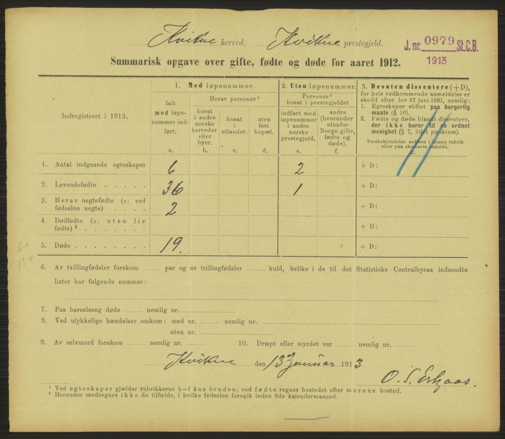 Statistisk sentralbyrå, Sosiodemografiske emner, Befolkning, RA/S-2228/D/Df/Dfb/Dfbb/L0052: Summariske oppgaver over gifte, fødte og døde for hele landet., 1912, p. 267