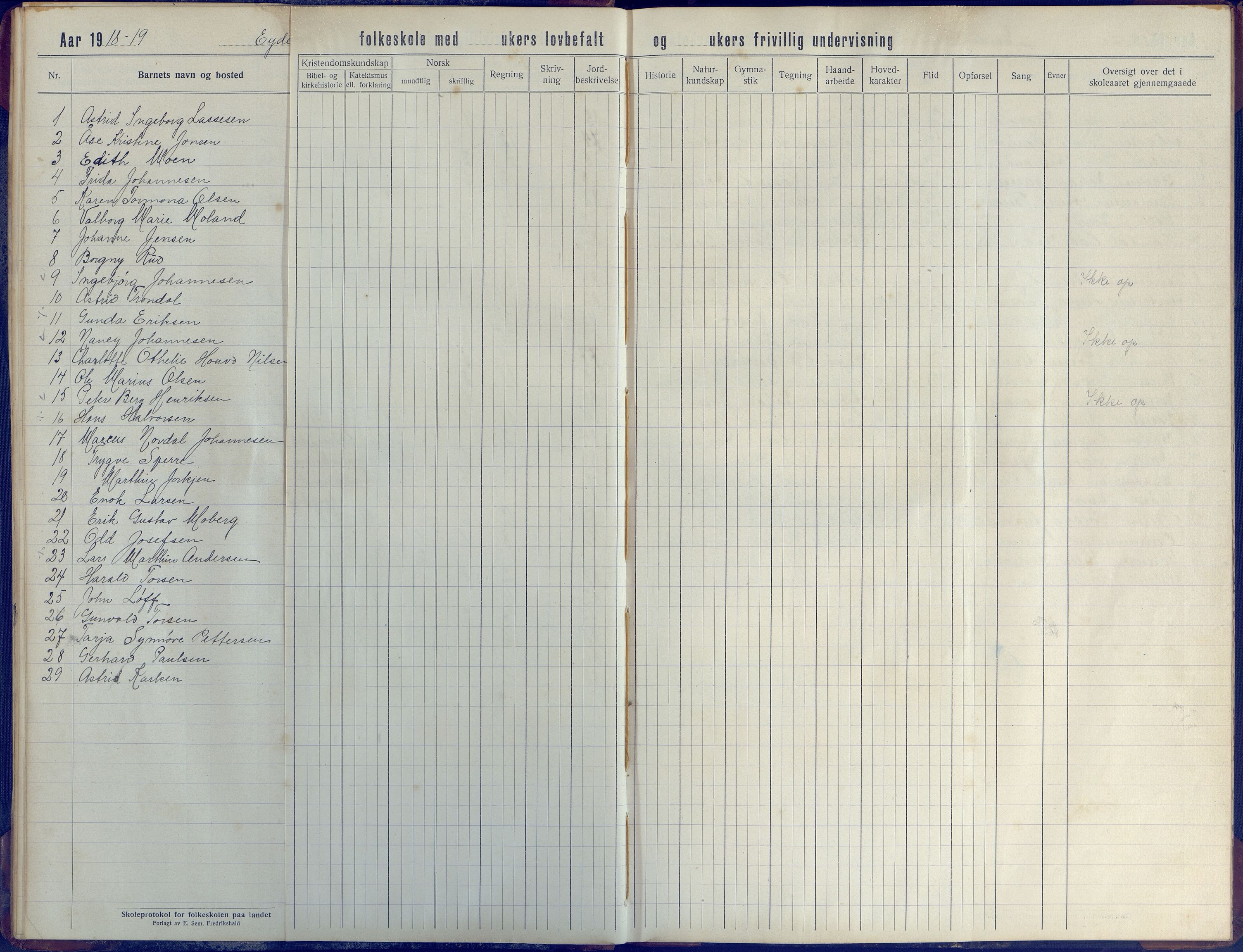 Stokken kommune, AAKS/KA0917-PK/04/04d/L0005: Skoleprotokoll, 1916-1932