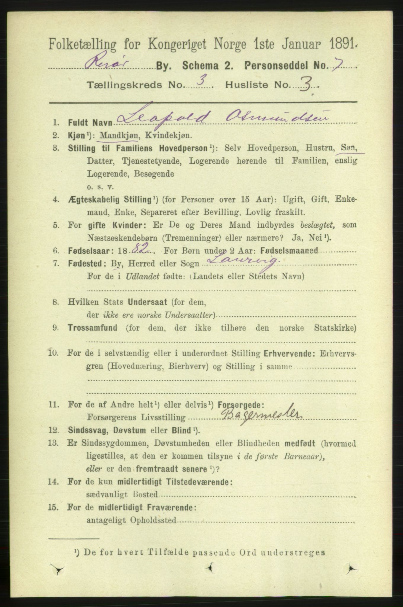 RA, 1891 census for 0901 Risør, 1891, p. 3132