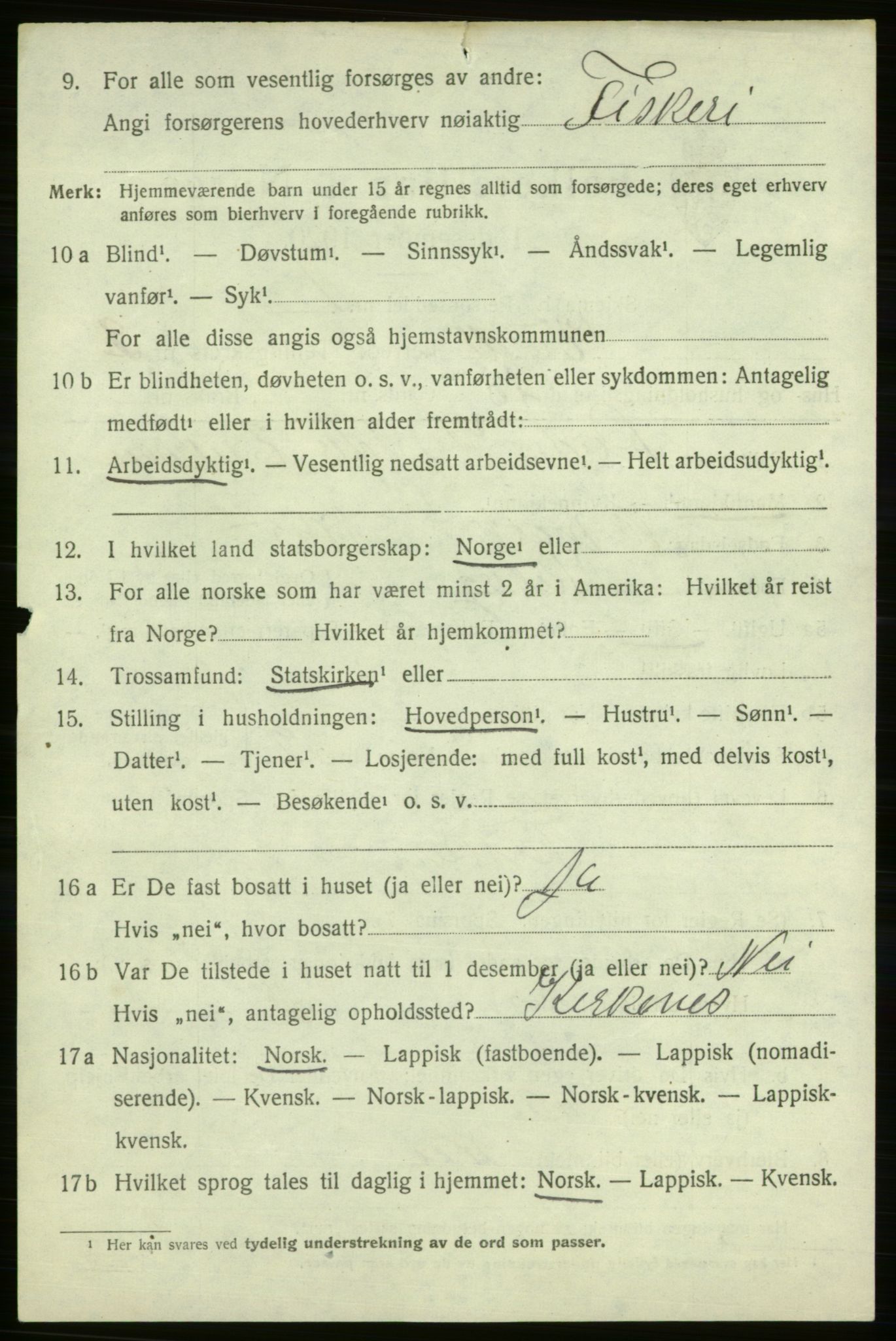 SATØ, 1920 census for Vardø rural district, 1920, p. 785