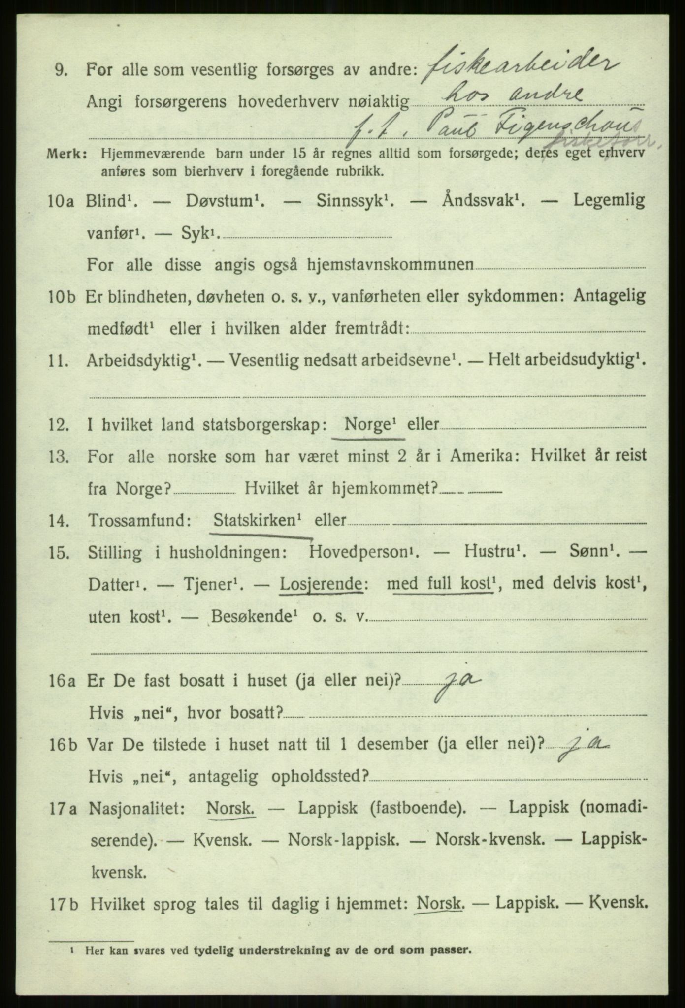 SATØ, 1920 census for Karlsøy, 1920, p. 5208