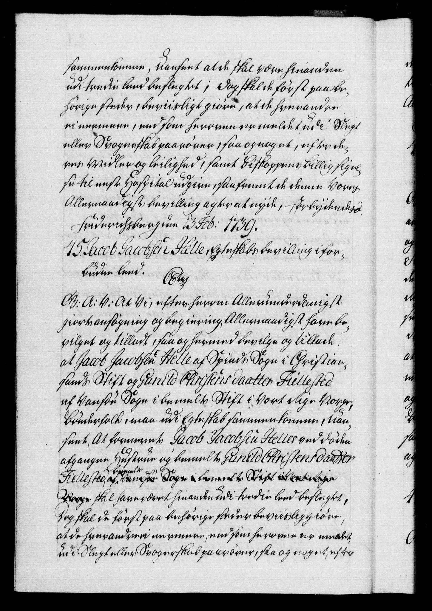 Danske Kanselli 1572-1799, AV/RA-EA-3023/F/Fc/Fca/Fcaa/L0031: Norske registre, 1739-1740, p. 41b