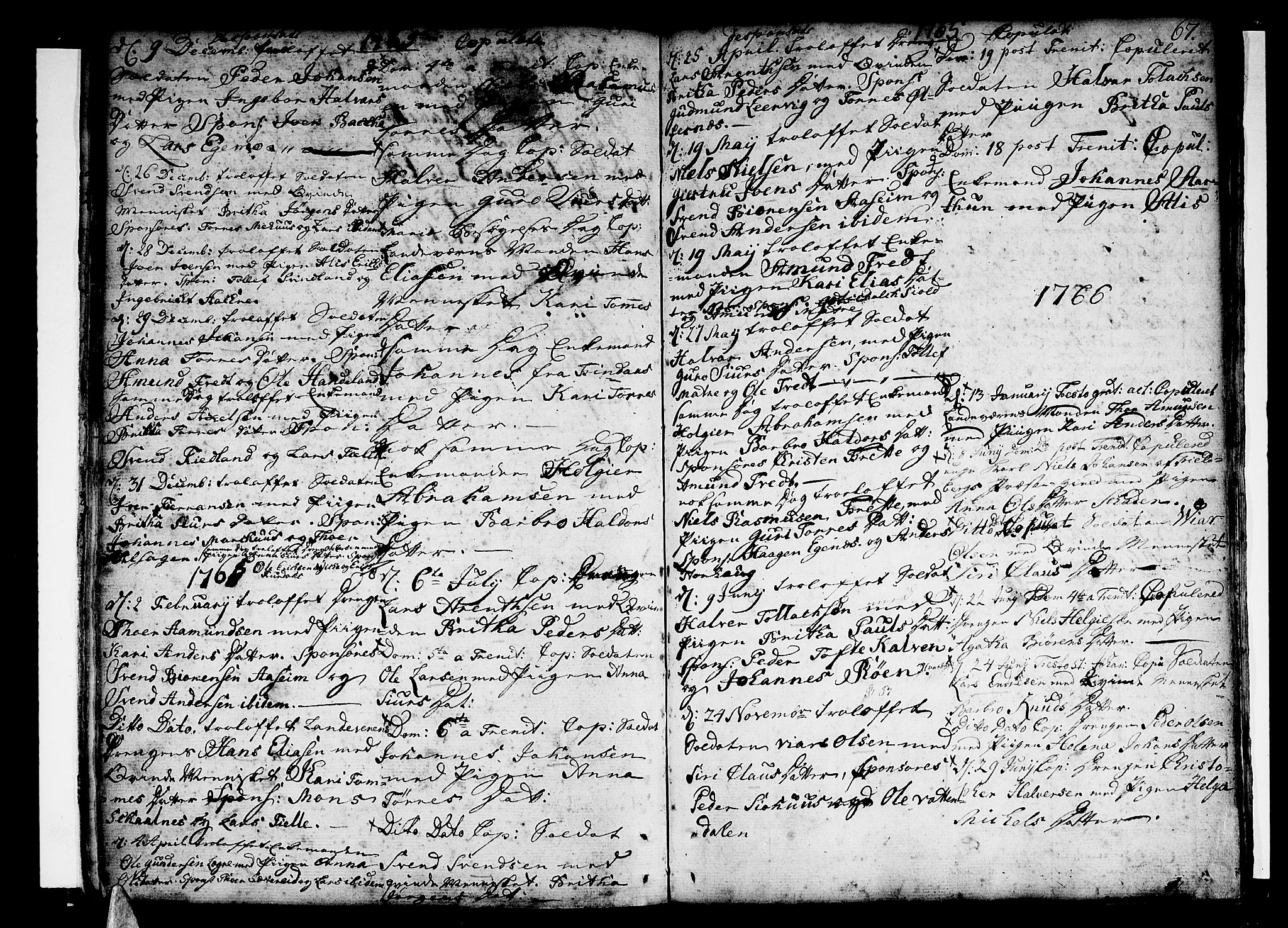 Skånevik sokneprestembete, AV/SAB-A-77801/H/Haa: Parish register (official) no. A 1, 1745-1789, p. 67