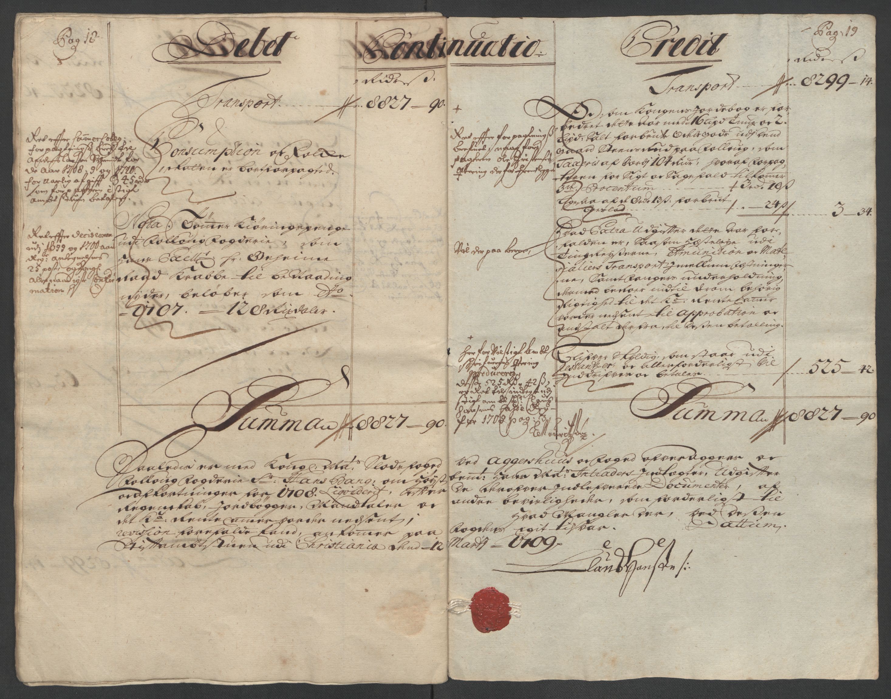 Rentekammeret inntil 1814, Reviderte regnskaper, Fogderegnskap, AV/RA-EA-4092/R10/L0447: Fogderegnskap Aker og Follo, 1707-1709, p. 230