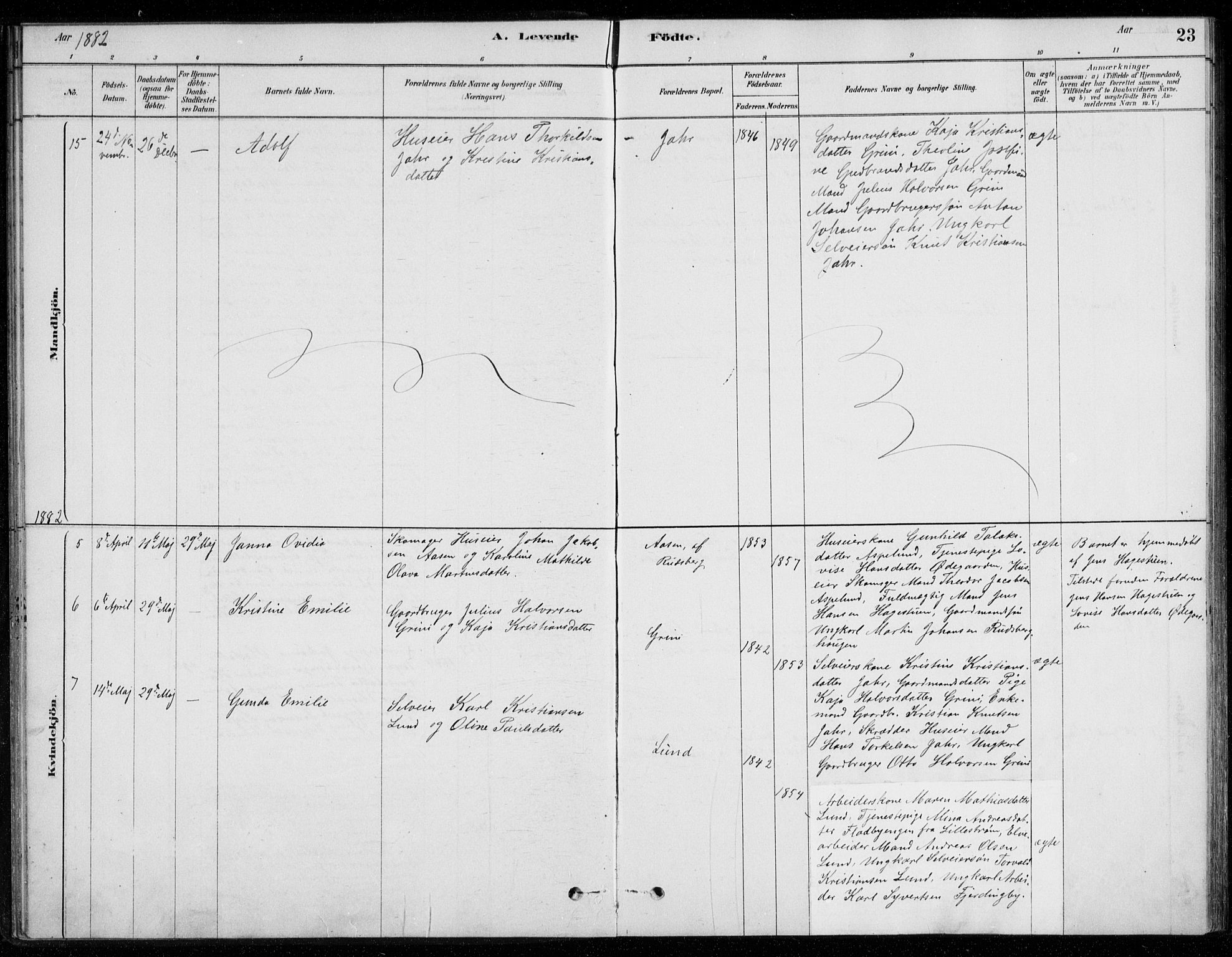 Fet prestekontor Kirkebøker, SAO/A-10370a/G/Gb/L0002: Parish register (copy) no. II 2, 1878-1911, p. 23
