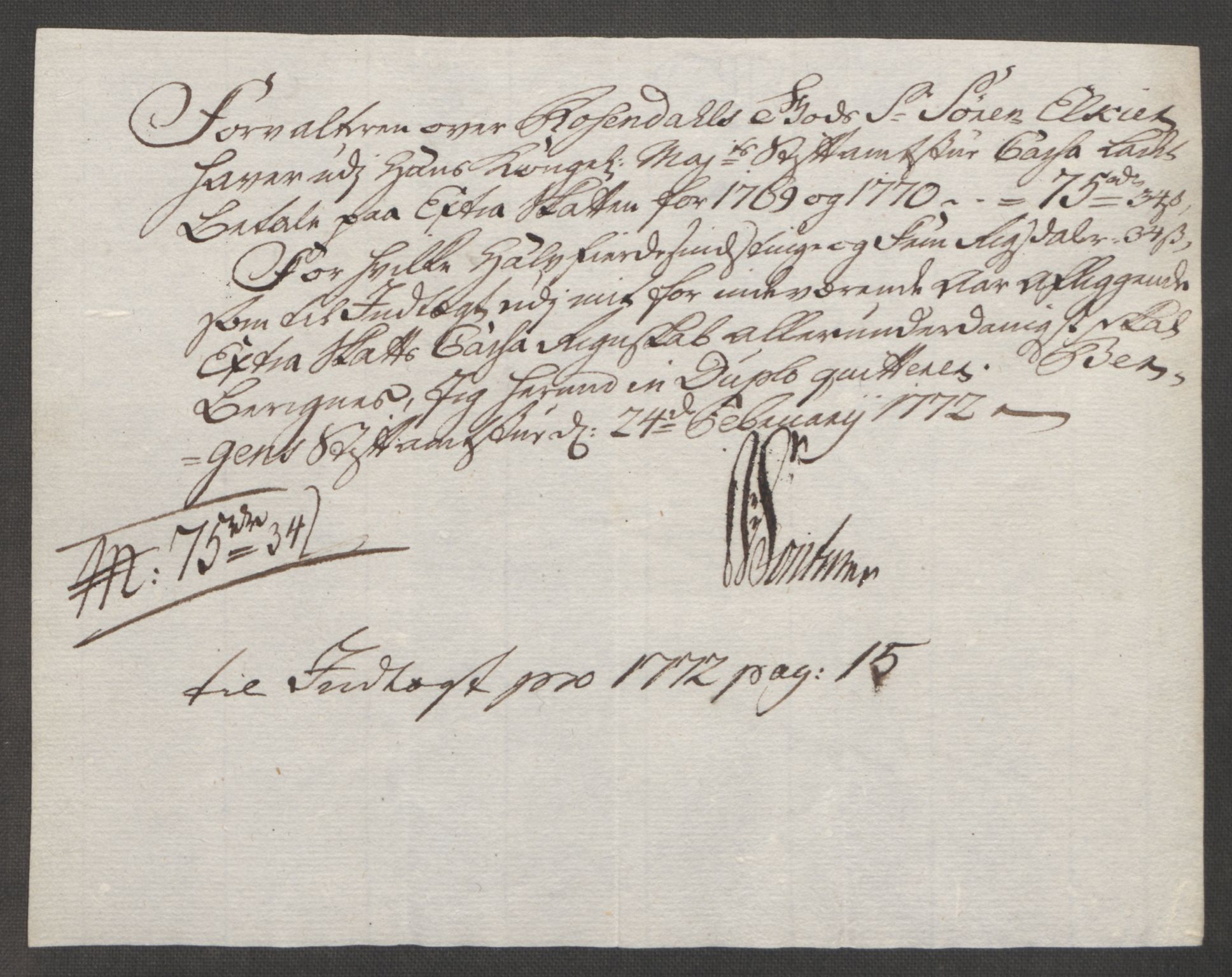 Rentekammeret inntil 1814, Reviderte regnskaper, Fogderegnskap, AV/RA-EA-4092/R49/L3157: Ekstraskatten Rosendal Baroni, 1762-1772, p. 341