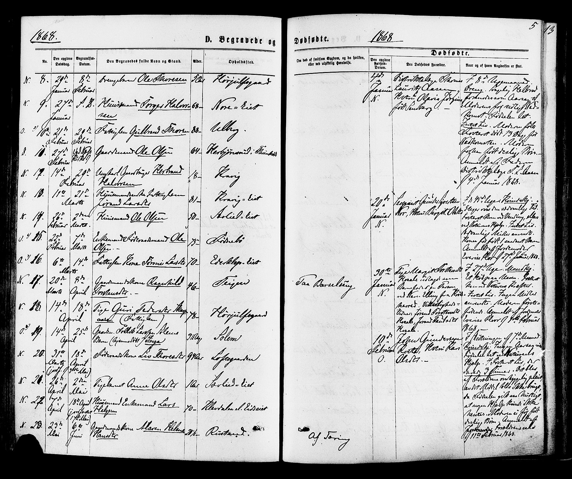 Nore kirkebøker, AV/SAKO-A-238/F/Fa/L0004: Parish register (official) no. I 4, 1867-1877, p. 5