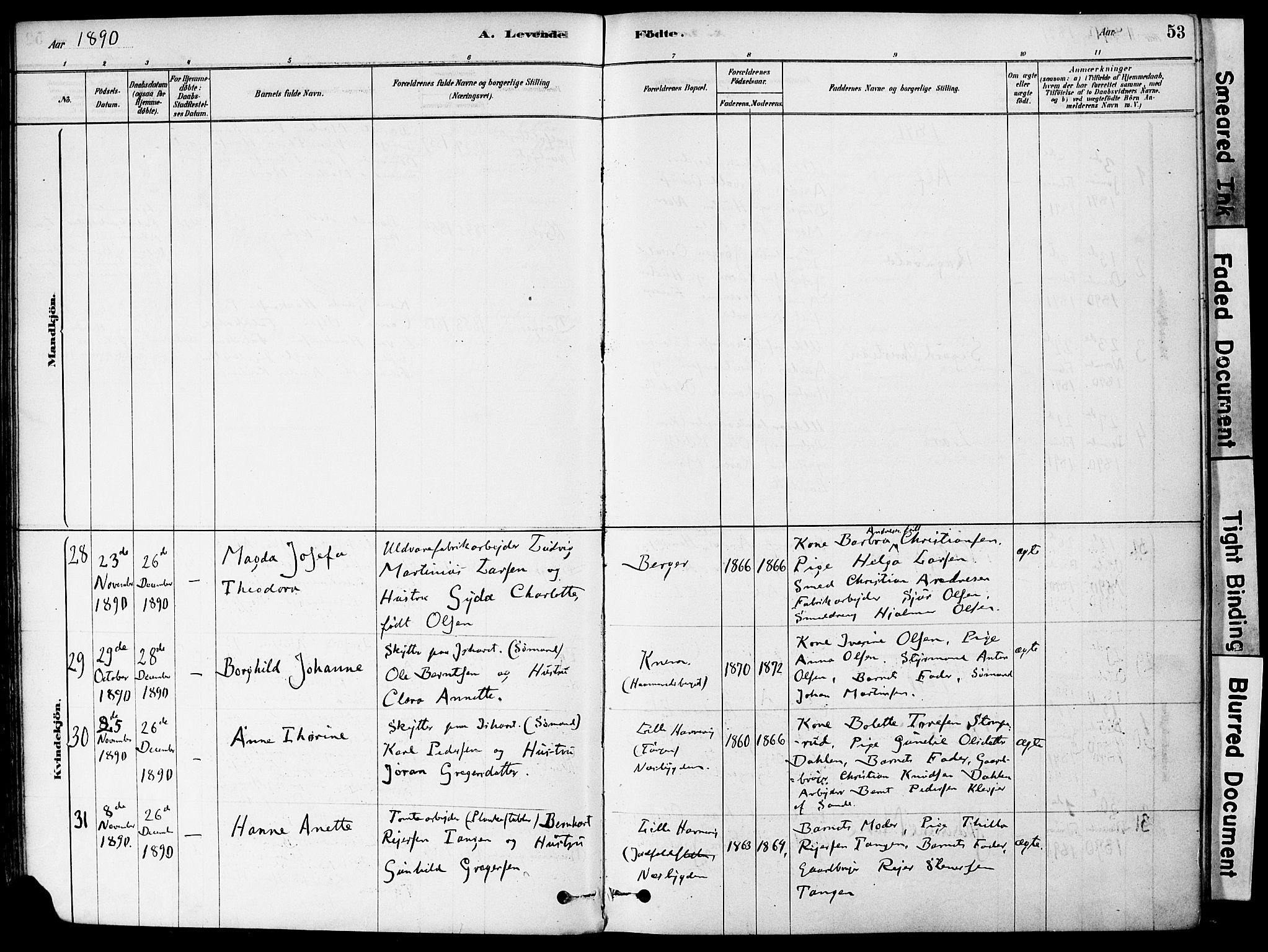 Strømm kirkebøker, AV/SAKO-A-322/F/Fa/L0004: Parish register (official) no. I 4, 1878-1899, p. 53