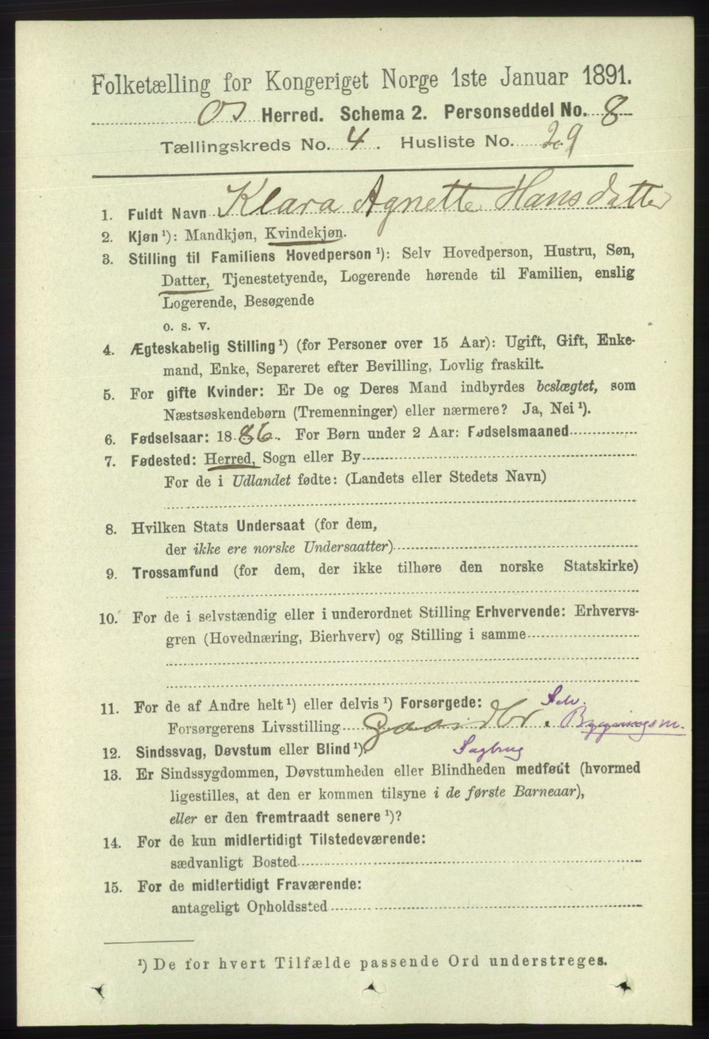 RA, 1891 census for 1243 Os, 1891, p. 1080