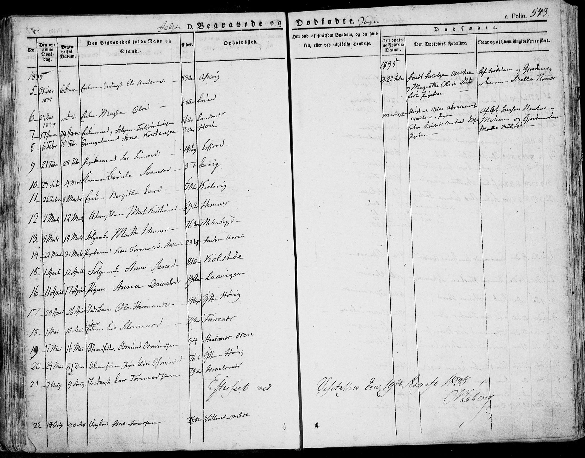 Jelsa sokneprestkontor, AV/SAST-A-101842/01/IV: Parish register (official) no. A 6.2, 1828-1853, p. 543