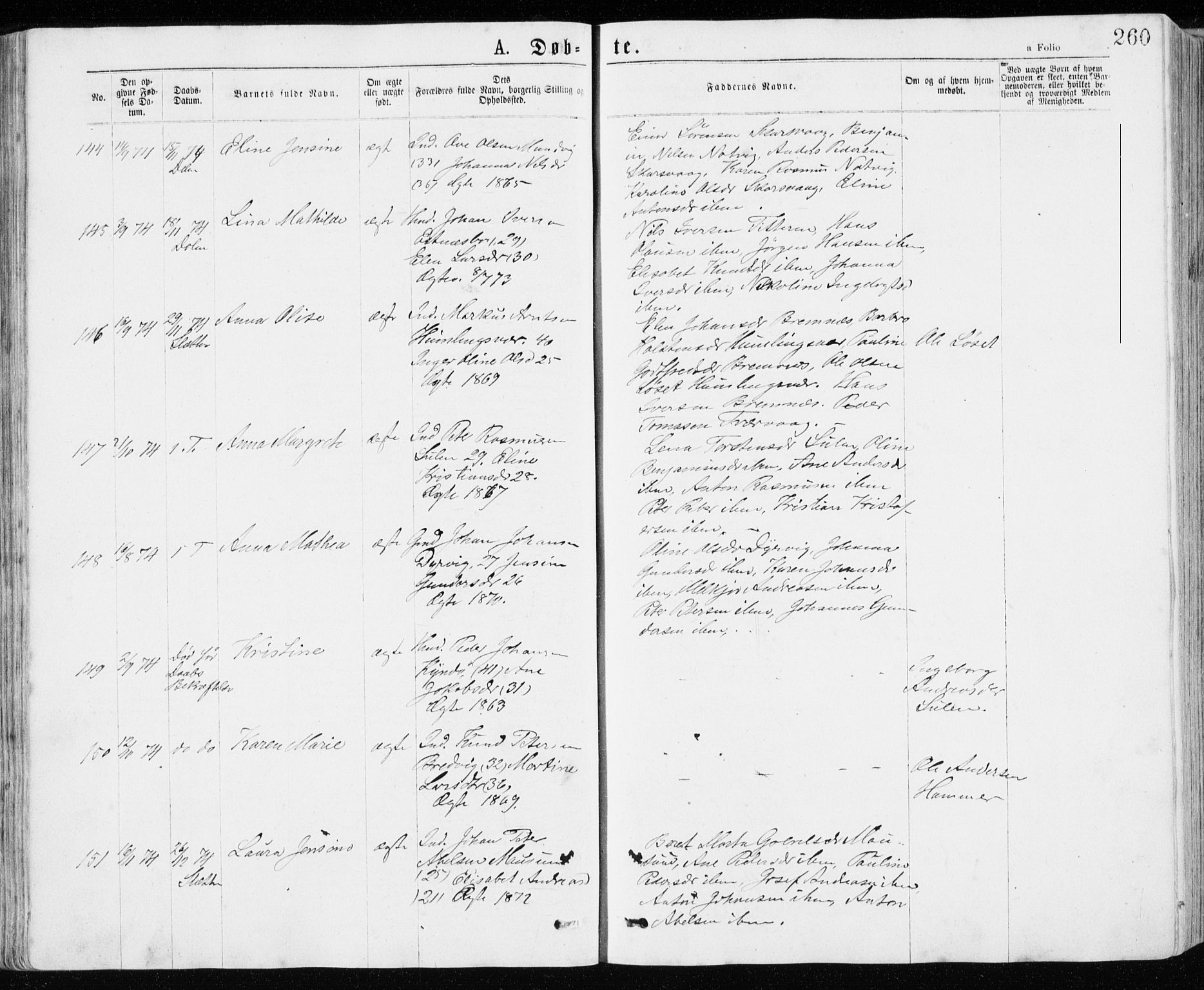 Ministerialprotokoller, klokkerbøker og fødselsregistre - Sør-Trøndelag, SAT/A-1456/640/L0576: Parish register (official) no. 640A01, 1846-1876, p. 260
