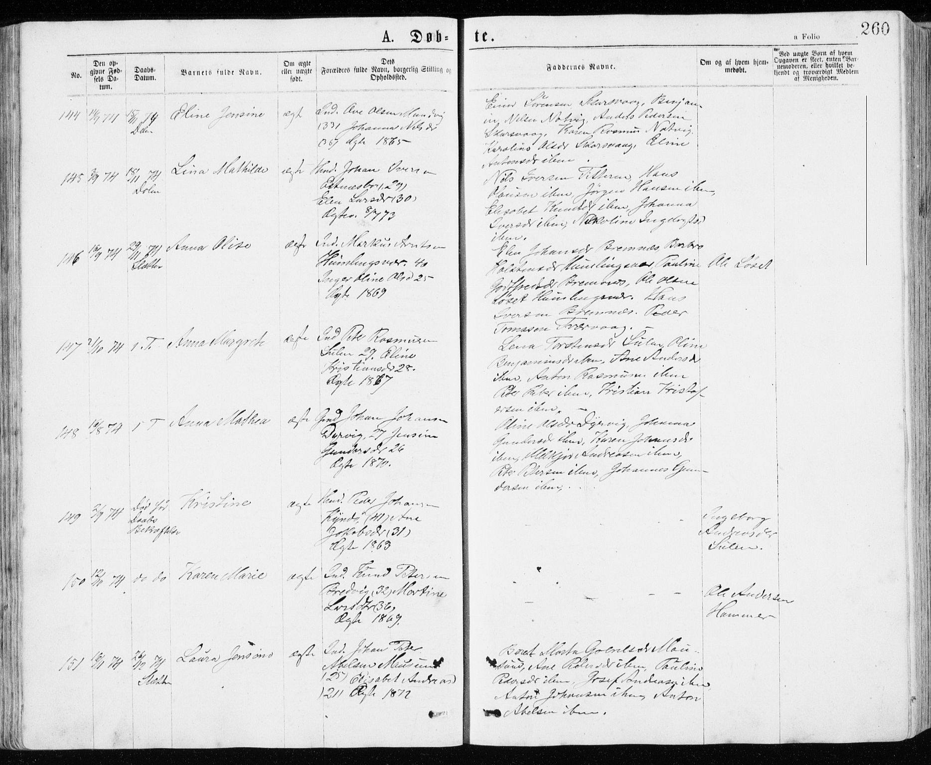 Ministerialprotokoller, klokkerbøker og fødselsregistre - Sør-Trøndelag, AV/SAT-A-1456/640/L0576: Parish register (official) no. 640A01, 1846-1876, p. 260