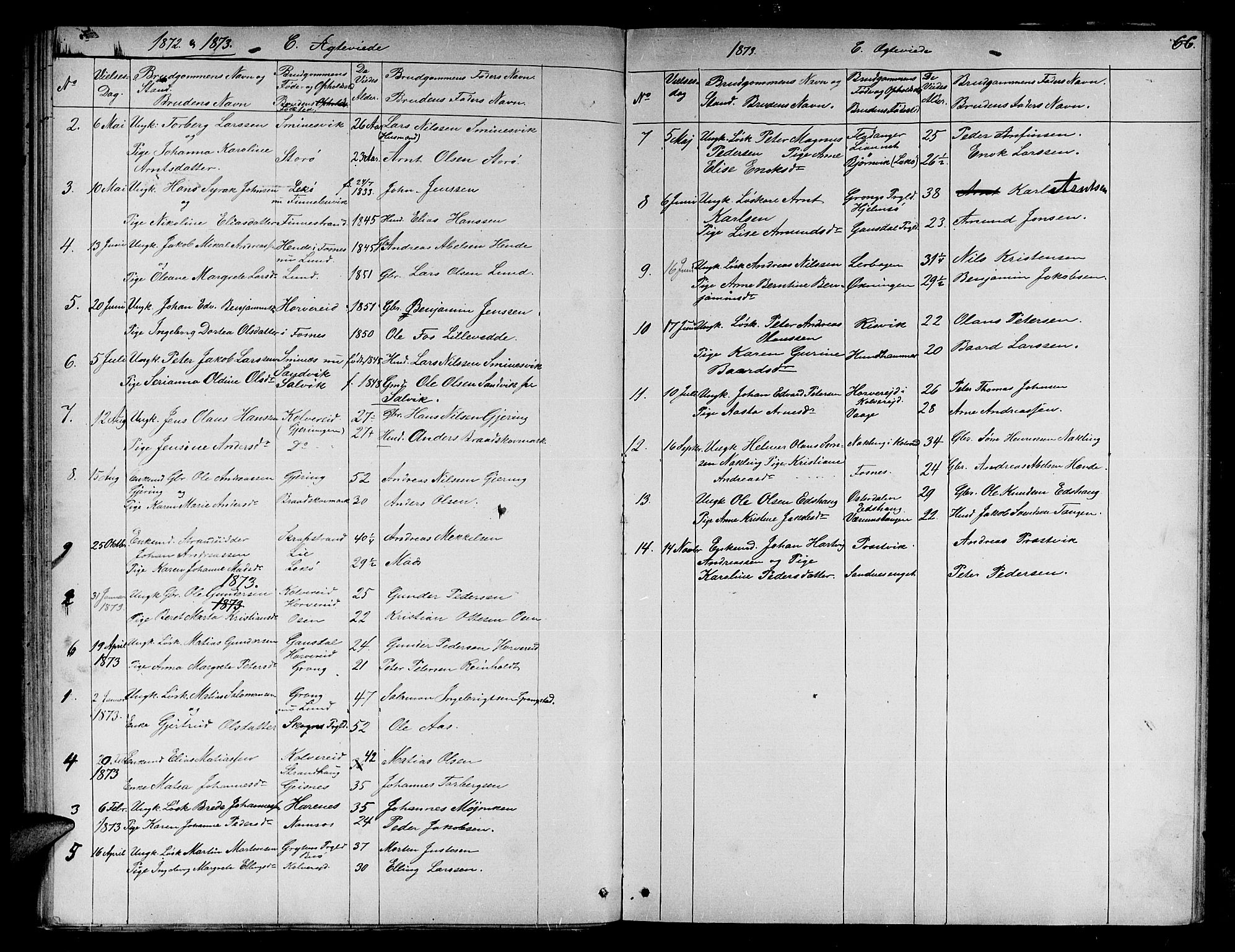 Ministerialprotokoller, klokkerbøker og fødselsregistre - Nord-Trøndelag, SAT/A-1458/780/L0650: Parish register (copy) no. 780C02, 1866-1884, p. 66
