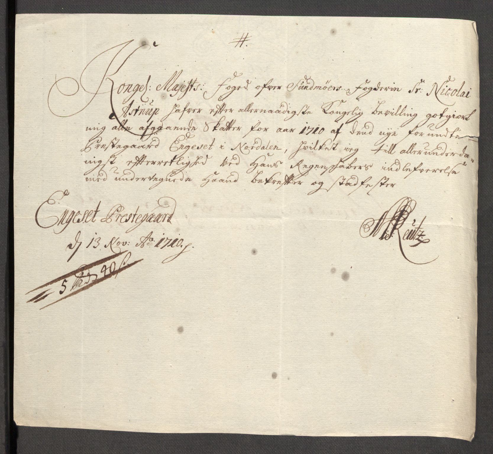 Rentekammeret inntil 1814, Reviderte regnskaper, Fogderegnskap, AV/RA-EA-4092/R54/L3563: Fogderegnskap Sunnmøre, 1710, p. 126