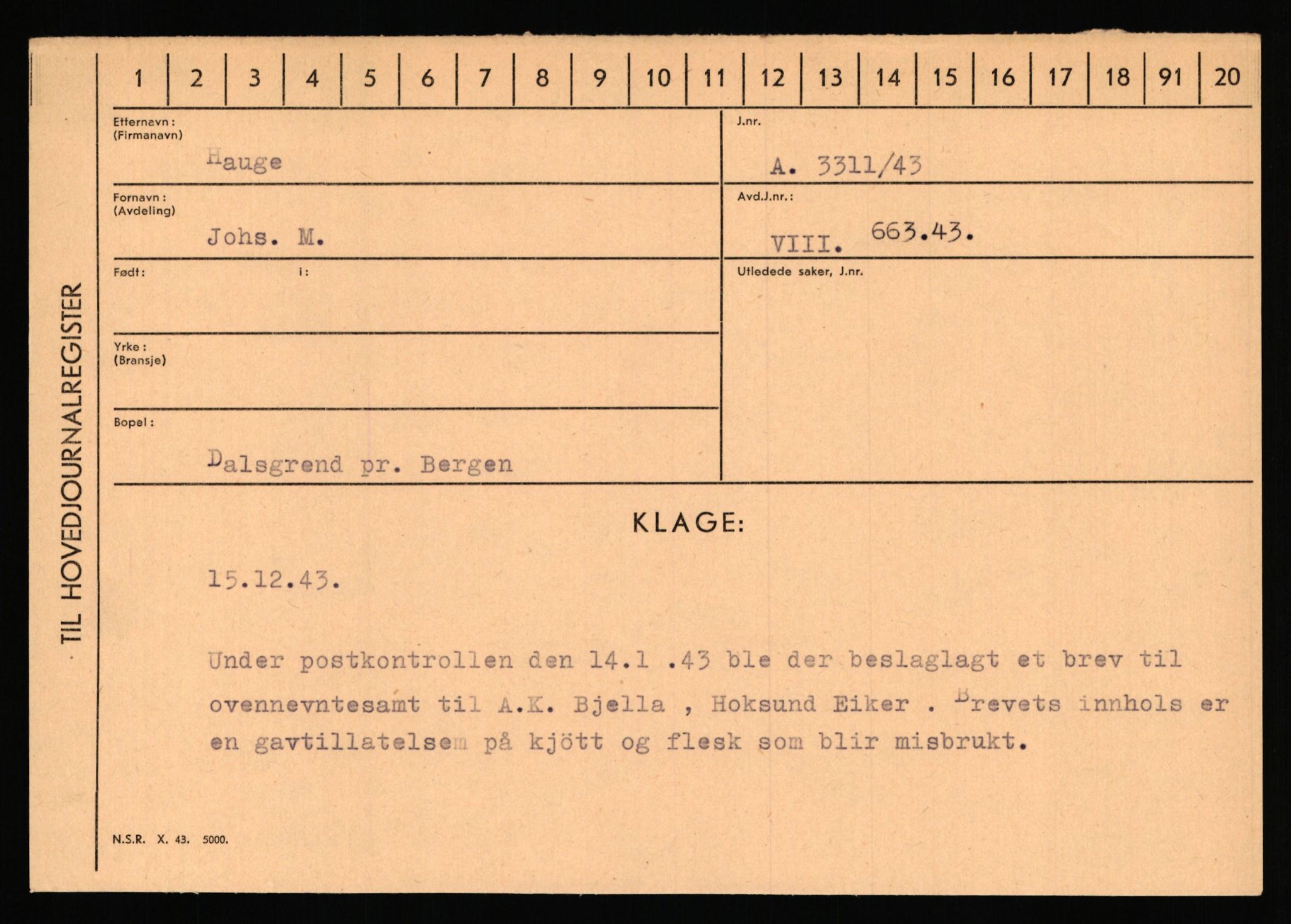 Statspolitiet - Hovedkontoret / Osloavdelingen, AV/RA-S-1329/C/Ca/L0006: Hanche - Hokstvedt, 1943-1945, p. 2285