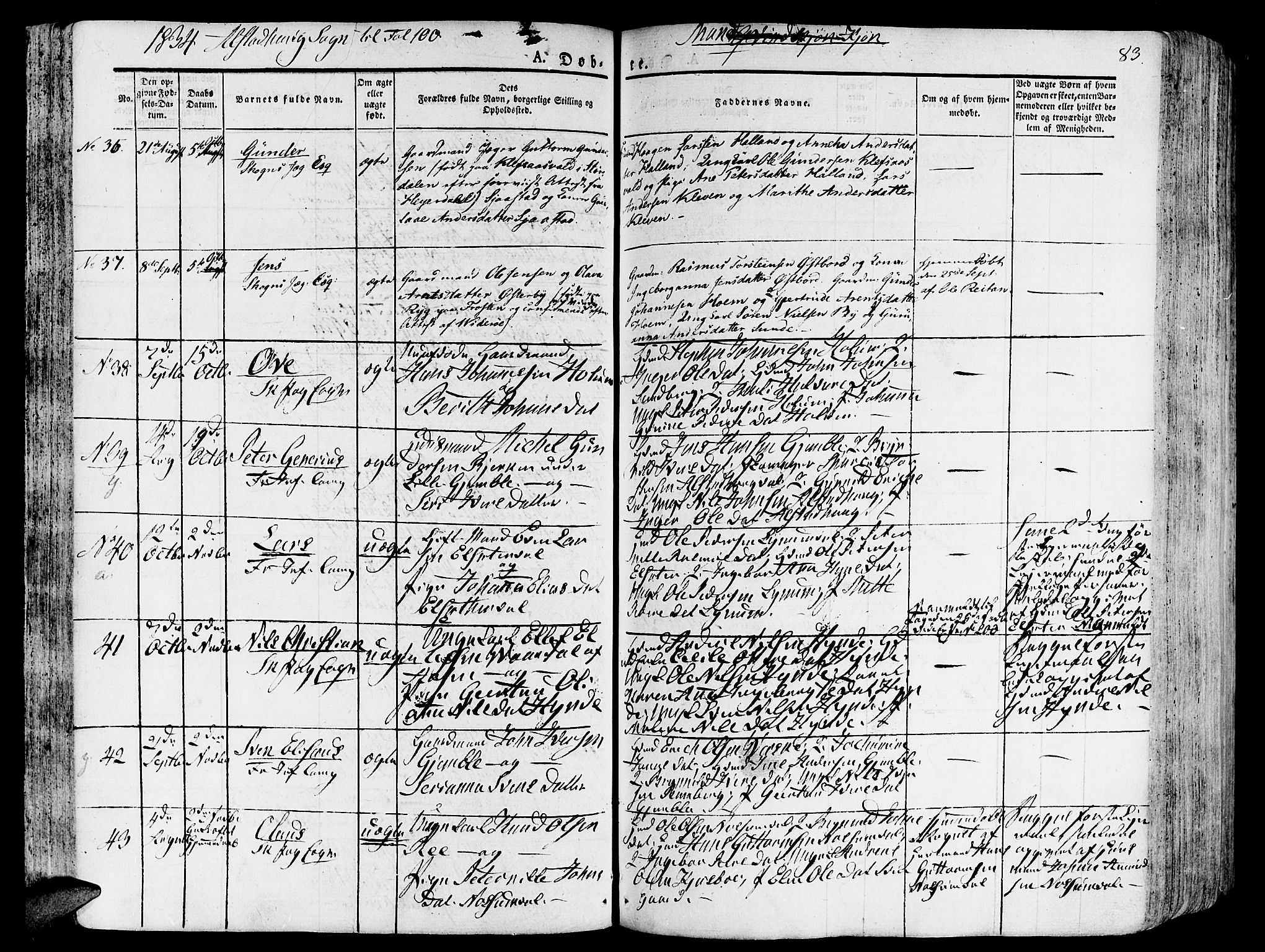 Ministerialprotokoller, klokkerbøker og fødselsregistre - Nord-Trøndelag, SAT/A-1458/717/L0152: Parish register (official) no. 717A05 /1, 1825-1836, p. 83