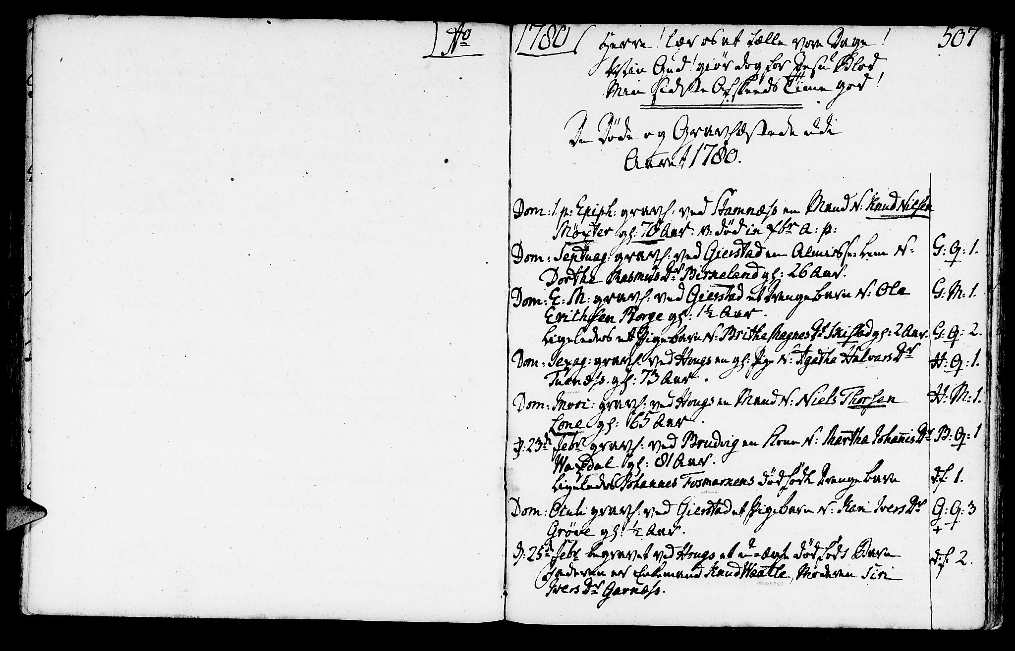 Haus sokneprestembete, AV/SAB-A-75601/H/Haa: Parish register (official) no. A 9, 1767-1781, p. 506-507