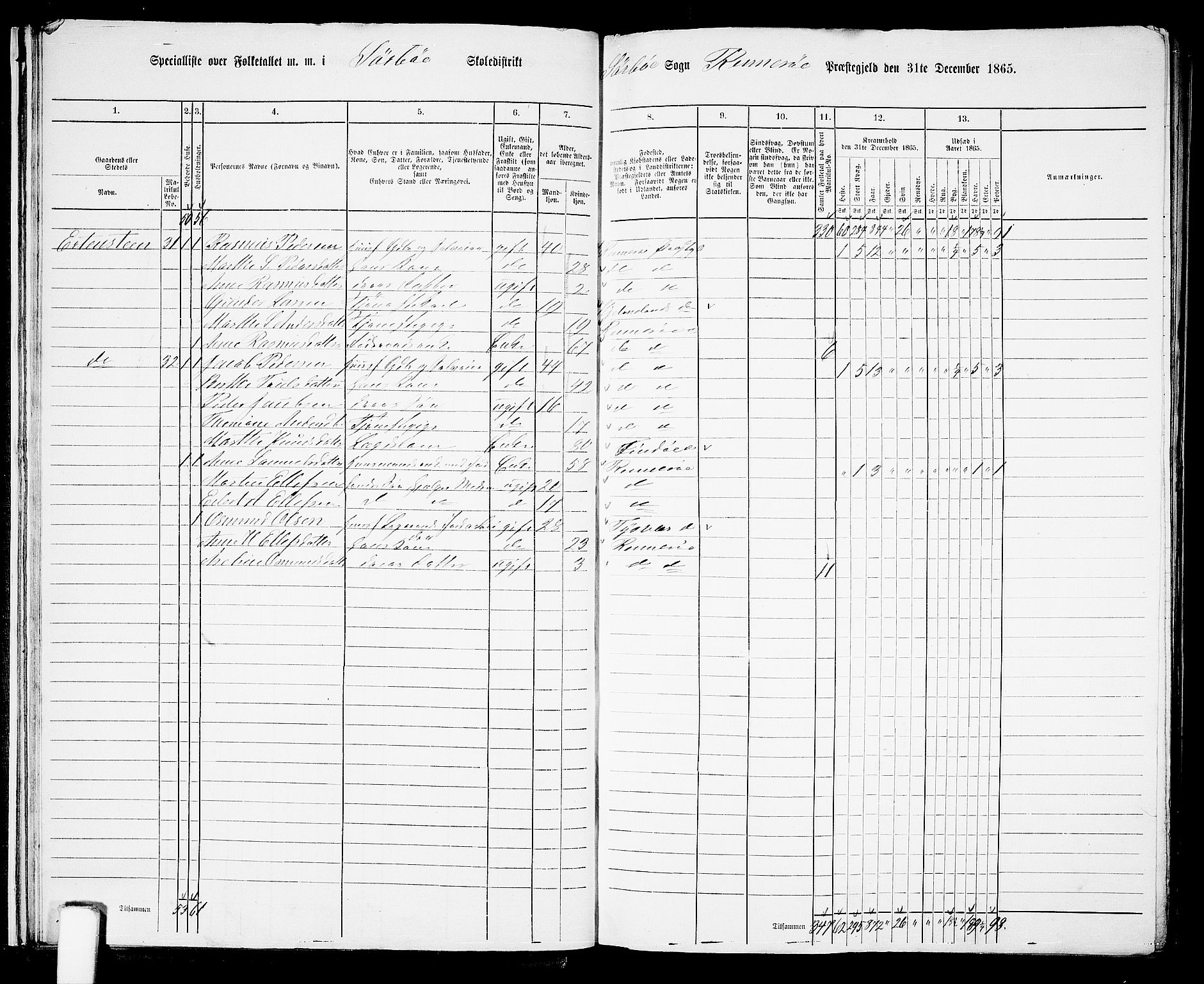 RA, 1865 census for Rennesøy, 1865, p. 21