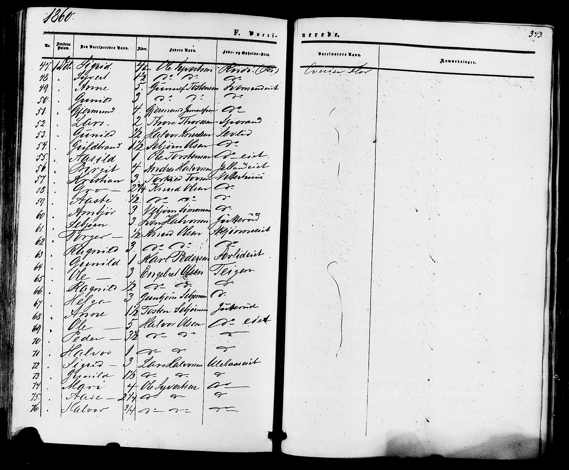 Nore kirkebøker, SAKO/A-238/F/Fa/L0003: Parish register (official) no. I 3, 1858-1866, p. 373