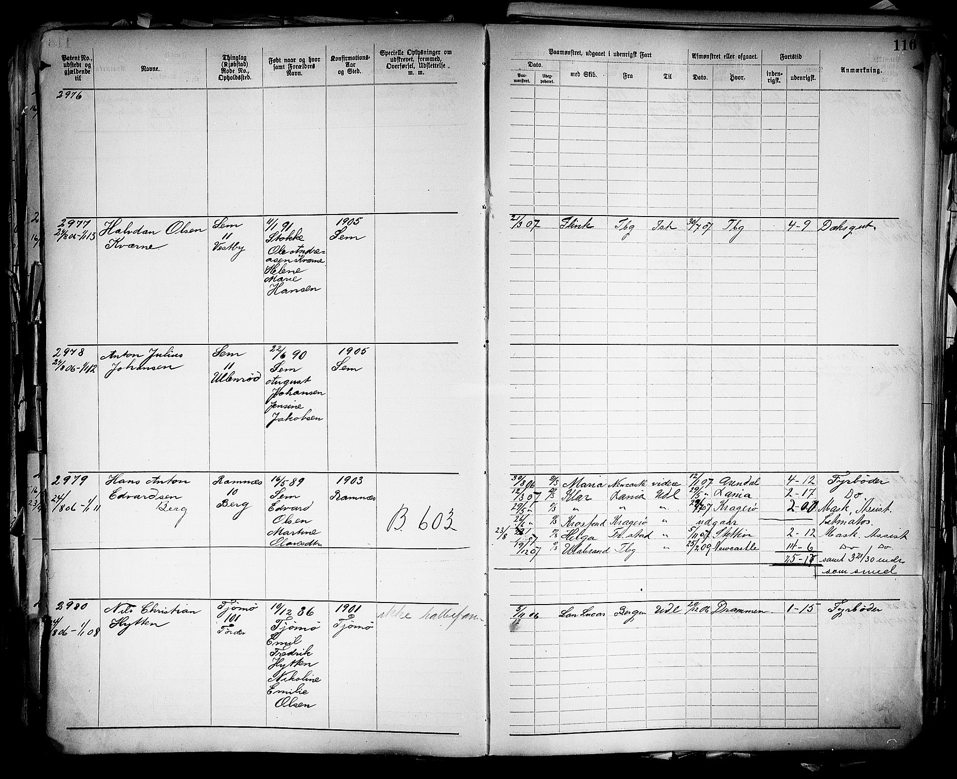 Tønsberg innrulleringskontor, SAKO/A-786/F/Fb/L0005: Annotasjonsrulle Patent nr. 2401-4080, 1904-1910, p. 120