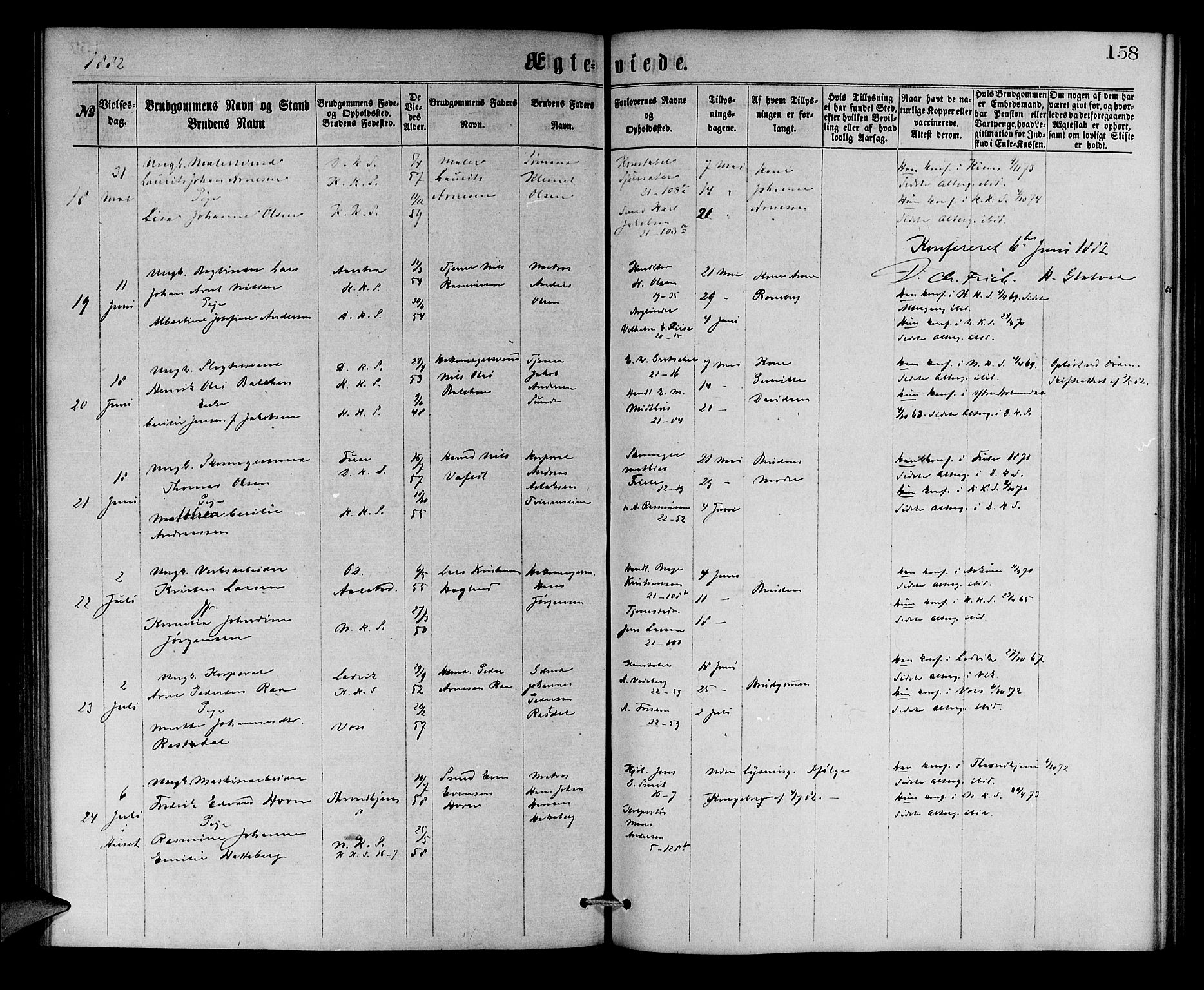 Korskirken sokneprestembete, SAB/A-76101/H/Hab: Parish register (copy) no. D 2, 1867-1886, p. 158