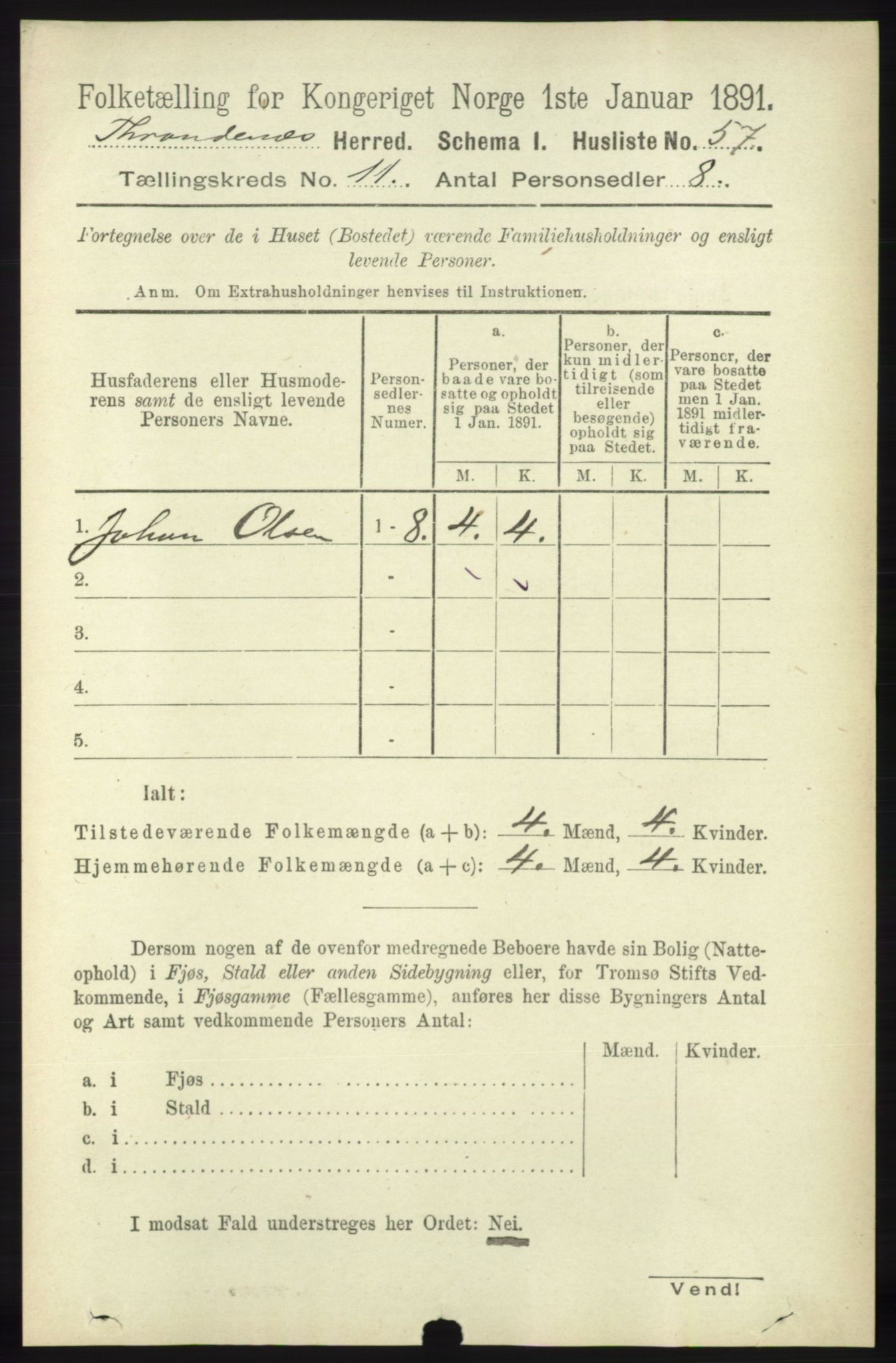 RA, 1891 census for 1914 Trondenes, 1891, p. 7979